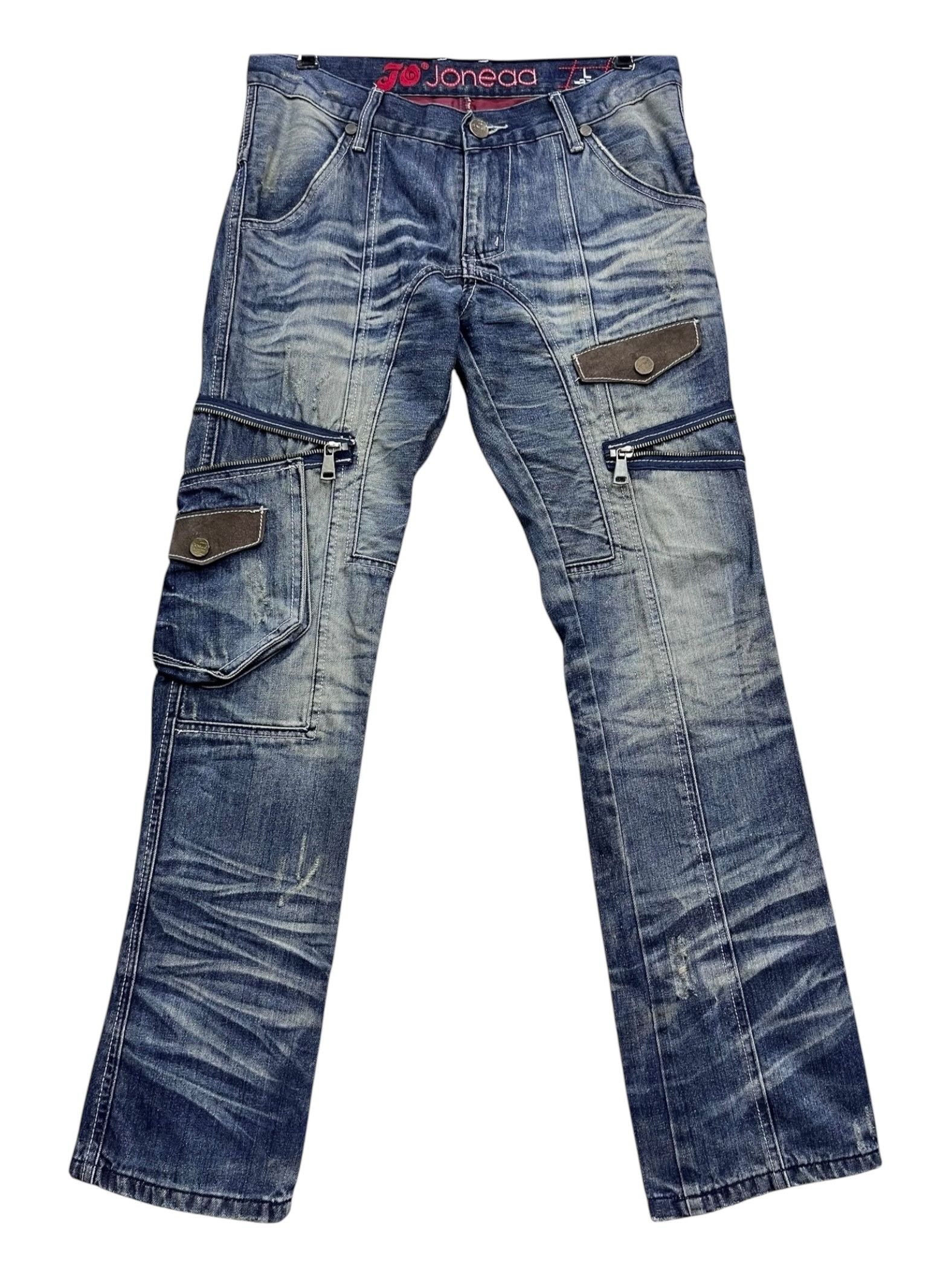 Union LA FYE🔥Vintage Punk Grunge Union Jack Mudwash Clawmark Denim Size US 31 - 5 Thumbnail