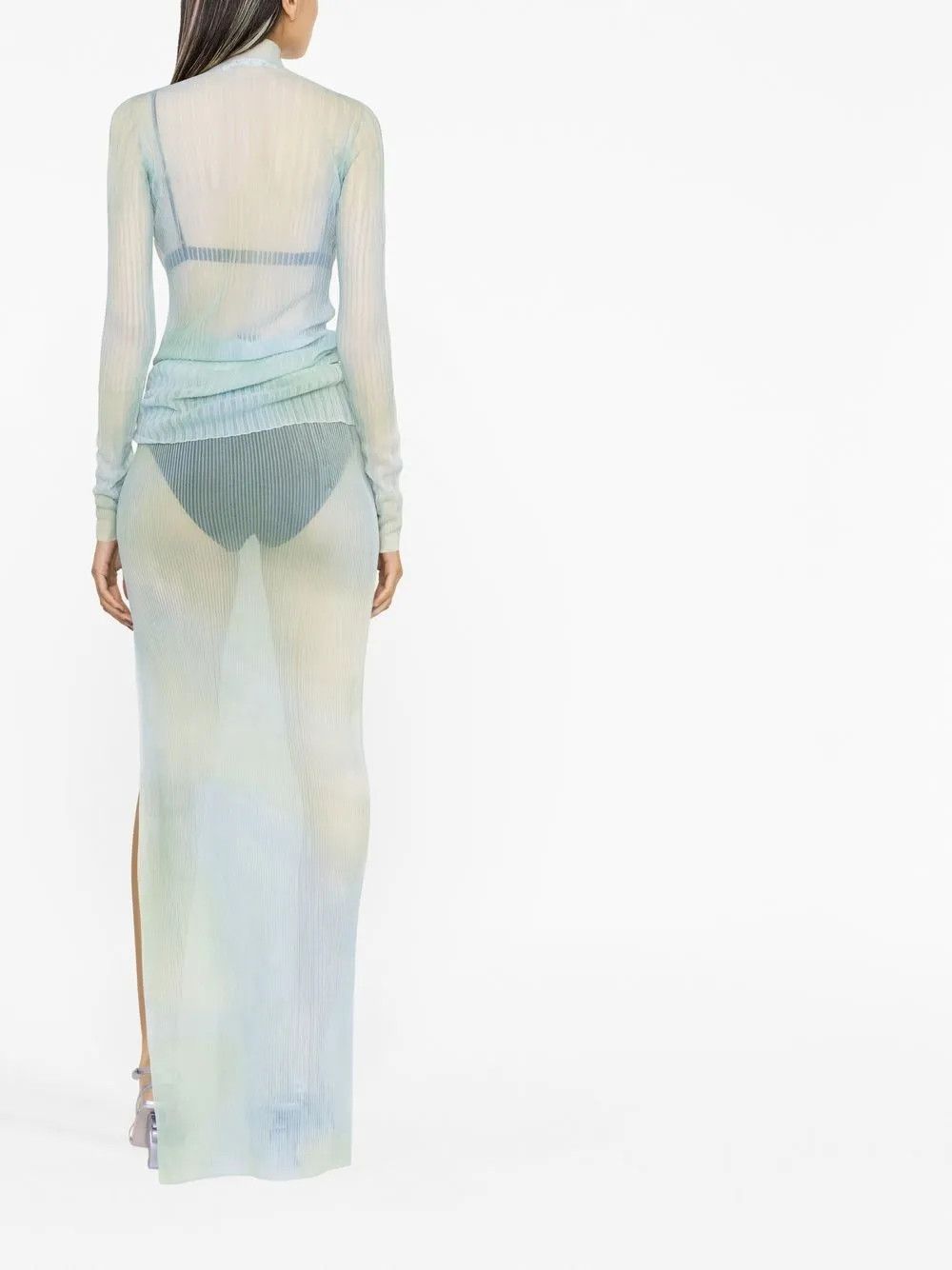 Off-White o1y1225 Maxi Skirt in Sky Blue Size 28" / US 6 / IT 42 - 3 Thumbnail
