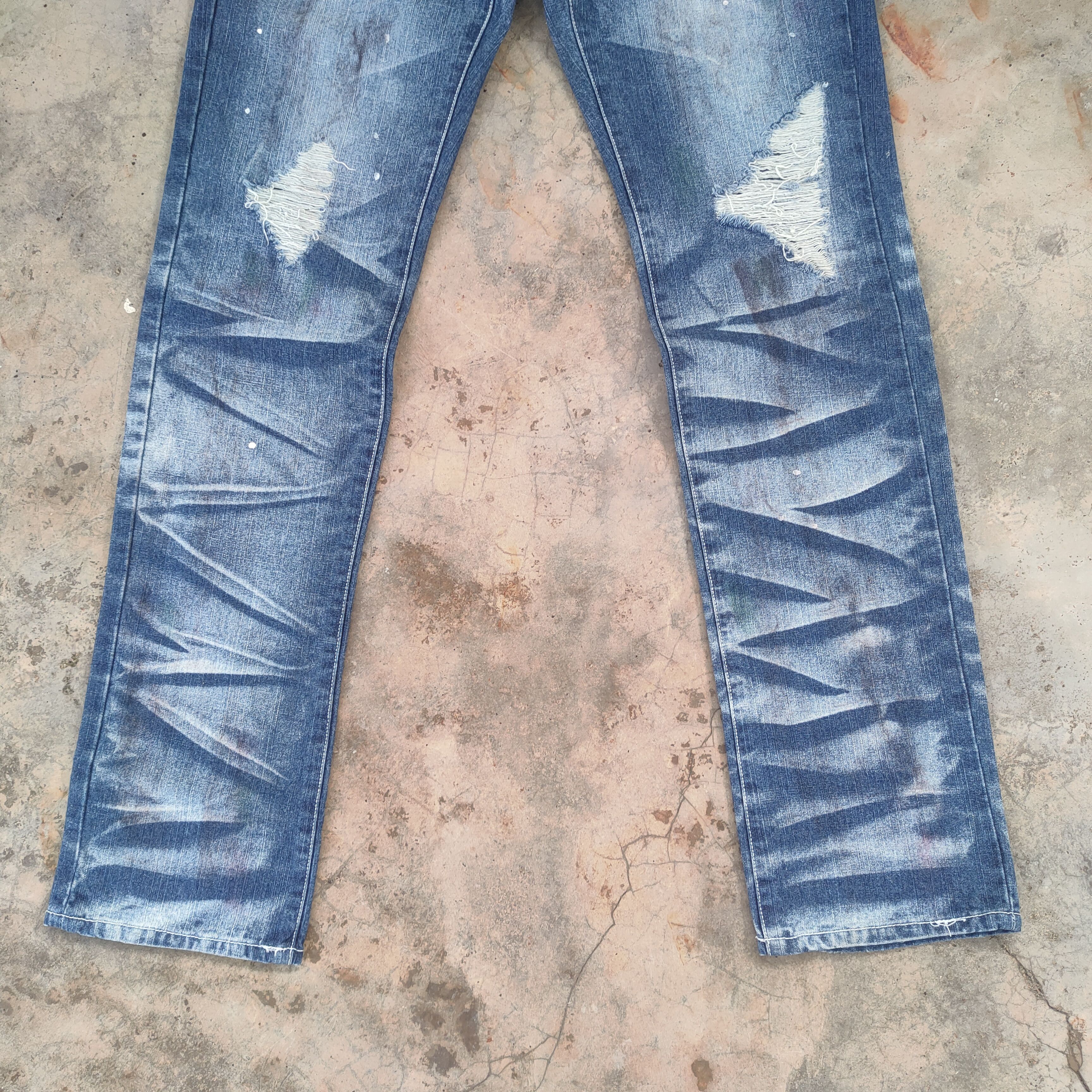 Jungles # VINTAGE STORM FADED DISTRESSED JEANS DENIM PANTS Size US 30 / EU 46 - 4 Thumbnail