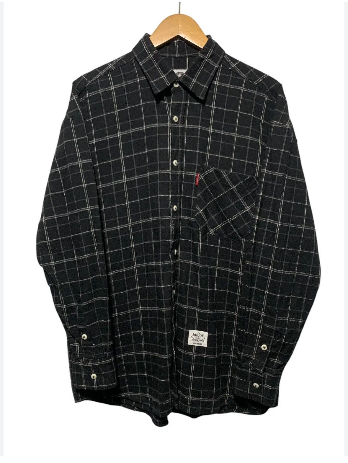 The Real McCoy's × Vintage Vtg McCoys Gill Boxy Flannel L/S Technical Apparel Shirt Size US L / EU 52-54 / 3 - 1 Thumbnail
