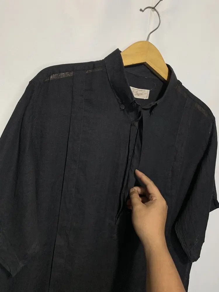 Gucci *RARE* 80s Gucci Linen sheer GG black shirt Size US L / EU 52-54 / 3 - 7 Thumbnail