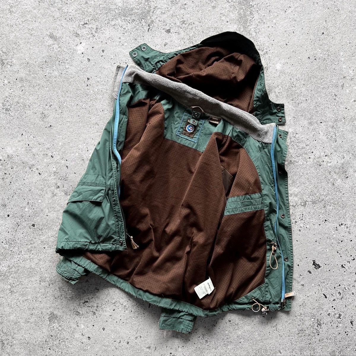 Napapijri × Vintage Napapijri Vintage 00s Full Zip Windbreaker Green LS Jacket Size S / US 4 / IT 40 - 5 Thumbnail