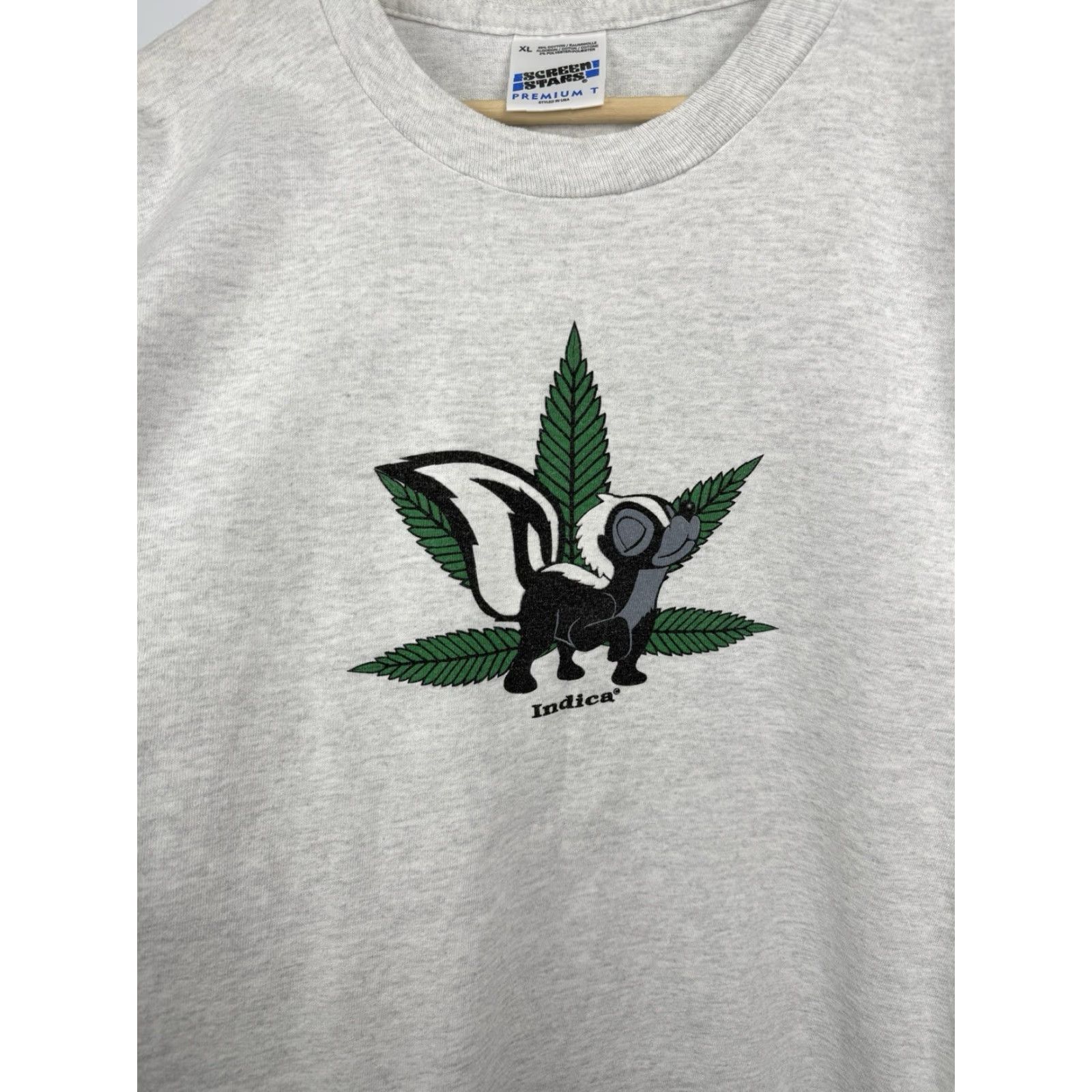 Fruit Of The Loom VINTAGE 90s Indica Skunk Weed 420 Marijuana Cannabis T-Shirt Mens XL Gray Fruit of the Loom Shirt Size US XL / EU 56 / 4 - 4 Thumbnail