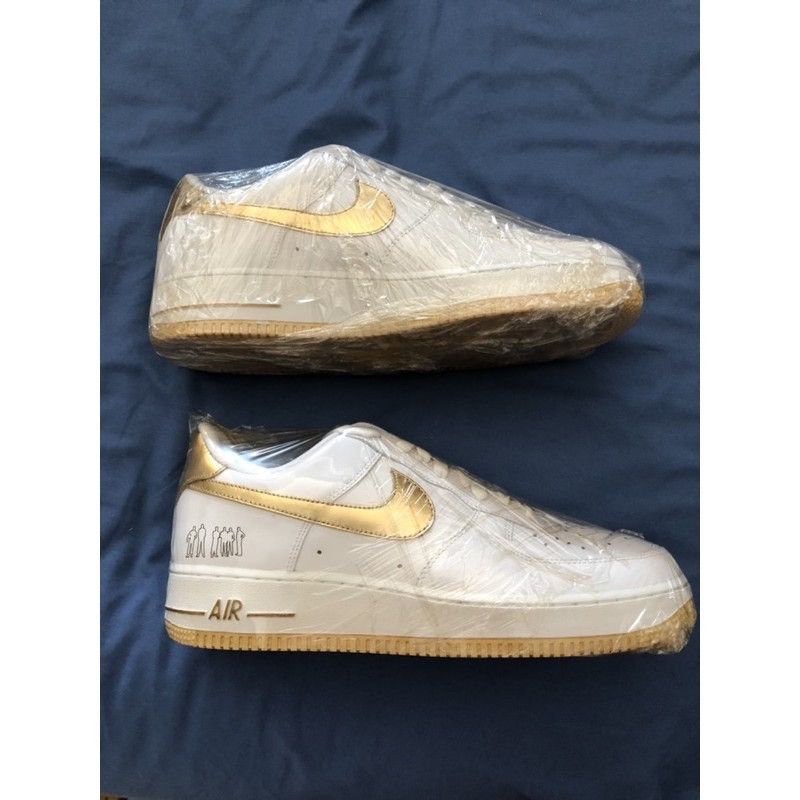 Nike Nike Air Force 1 07 Players - 315092-171 White Metallic Gold Size US 10 / EU 43 - 1 Thumbnail