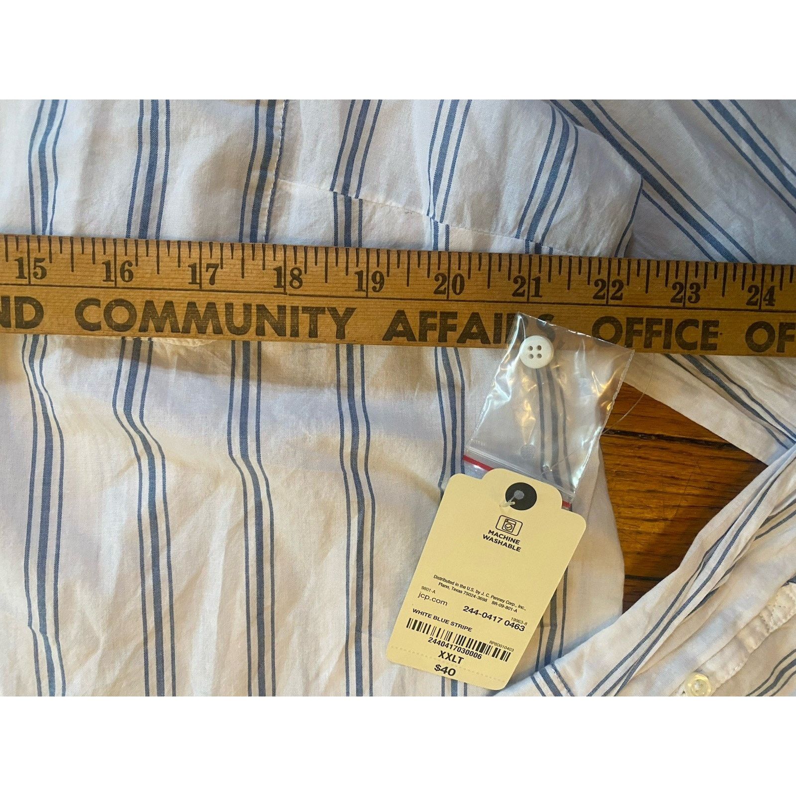 St. Johns Bay NWT St Johns Bay Button Up Stripe Shirt Womens XXLT Blue Size XXL / US 16-18 / IT 52-54 - 4 Thumbnail