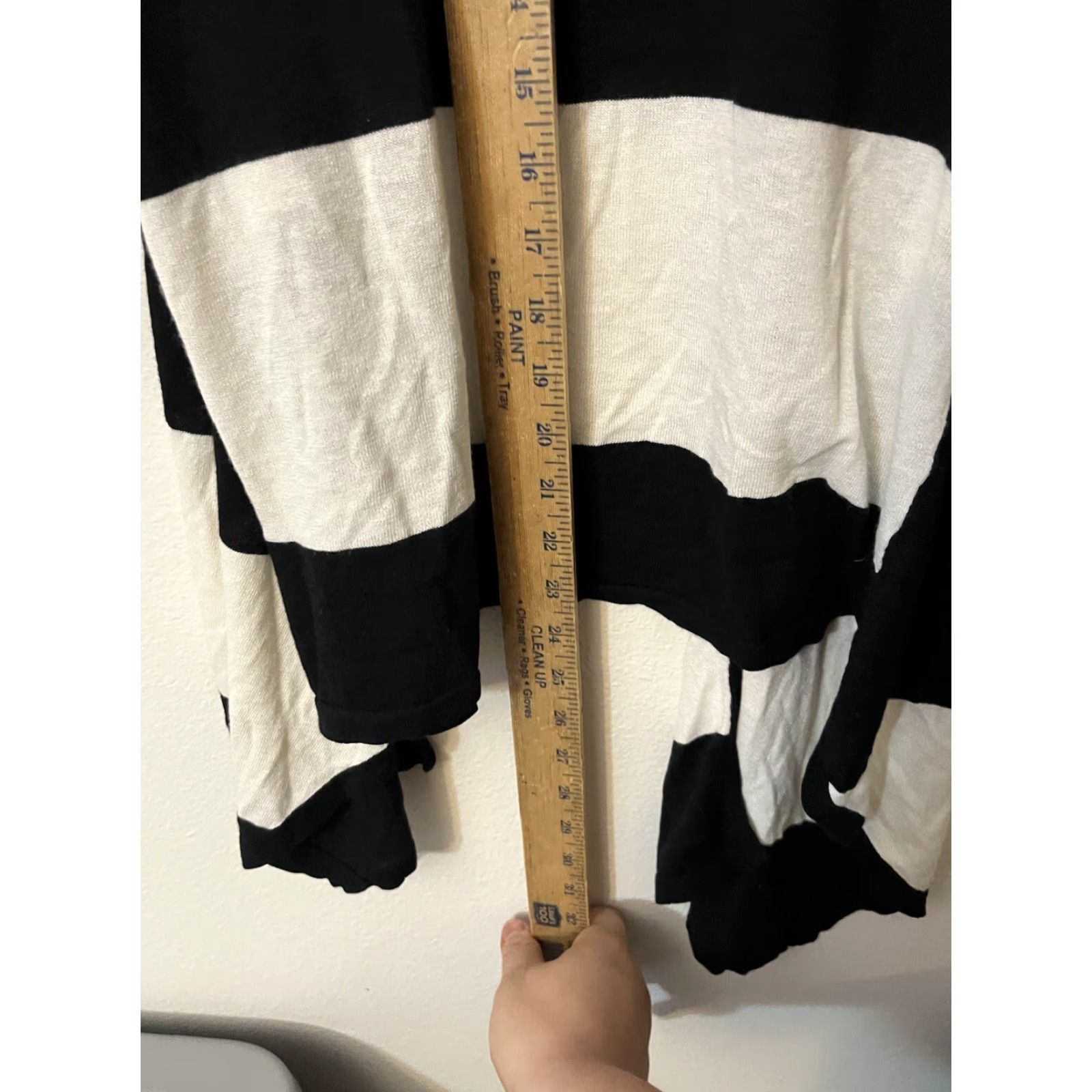Vintage Cache Womens Open Front Cardigan Medium White & Black Knit Waterfall M Size M / US 6-8 / IT 42-44 - 4 Thumbnail