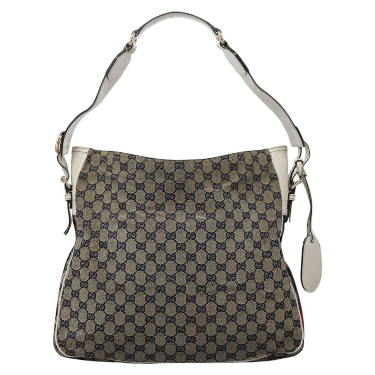 Gucci GUCCI GG Canvas Sherry Line Shoulder Bag Navy Gold 247597 Size ONE SIZE - 2 Thumbnail