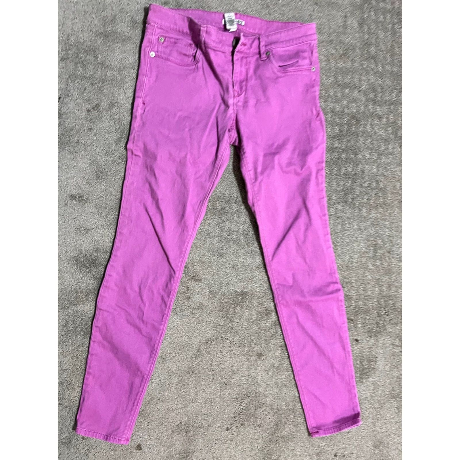 Express Express Women's Skinny Jeans Size 6 Purple Solid Stretch Denim Regular Fit Size 28" / US 6 / IT 42 - 2 Thumbnail