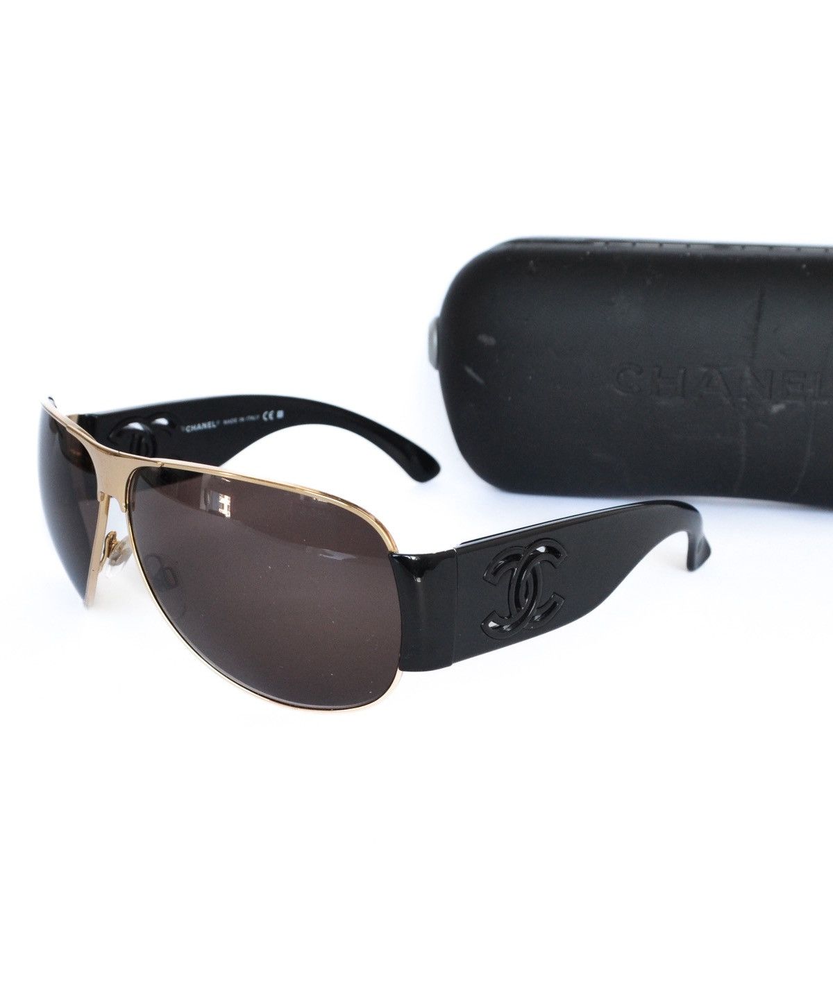 Chanel CHANEL Sunglasses Logo Black CC Glasses 4153 Aviator Gold Size ONE SIZE - 1 Thumbnail