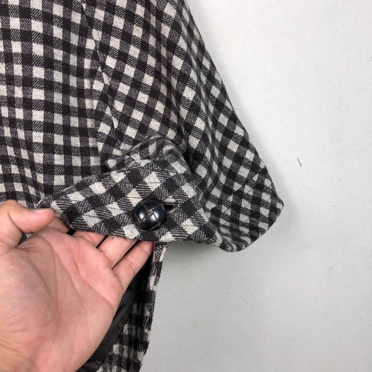 Cloak × Japanese Brand Vintage Rubia Checkered Poncho Cloaks Capes Soft Size US M / EU 48-50 / 2 - 7 Thumbnail