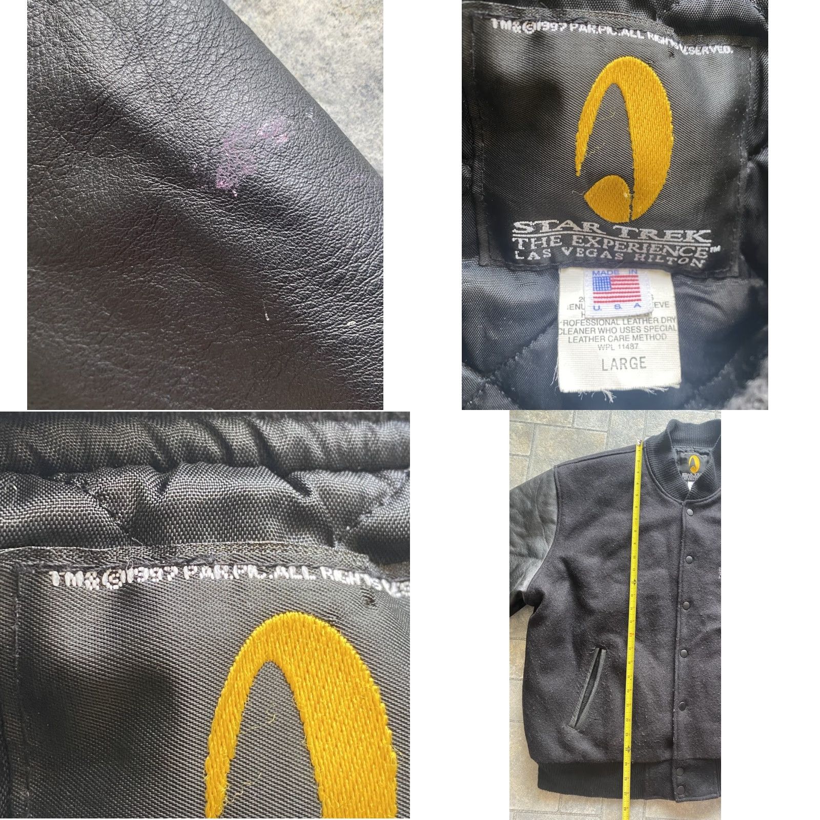 Vintage VINTAGE Star Trek Jacket Varsity Mens L Made in USA Black Wool 1997 Las Vegas Experience Size US L / EU 52-54 / 3 - 8 Thumbnail