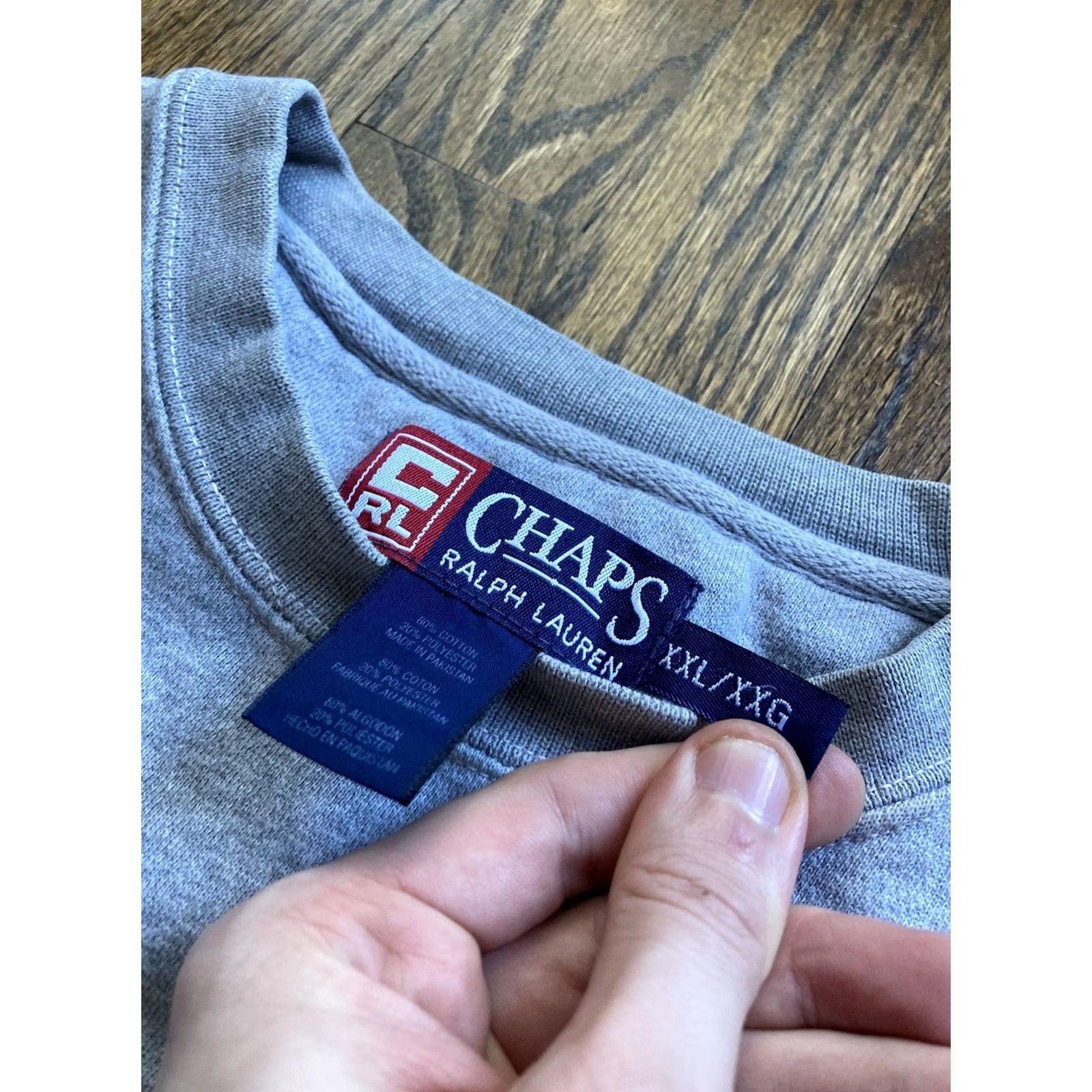 Chaps VINTAGE Chaps Ralph Lauren Sweatshirt Crewneck Gray 2XL Mens Logo Spellout Pullover Shirt Size US XXL / EU 58 / 5 - 5 Thumbnail
