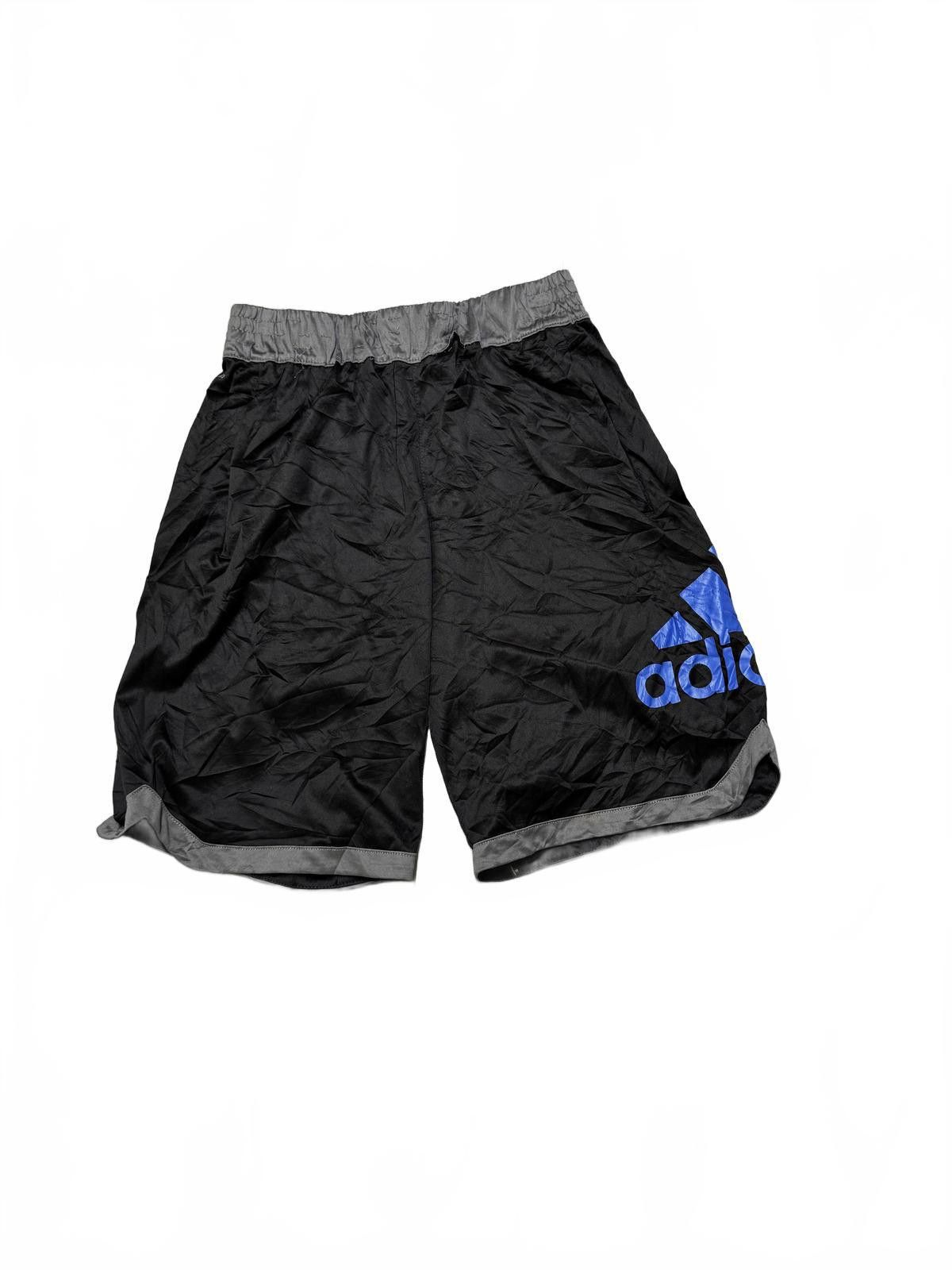 Adidas Adidas Black Sports Shorts with Blue Logo Size US 32 / EU 48 - 2 Thumbnail