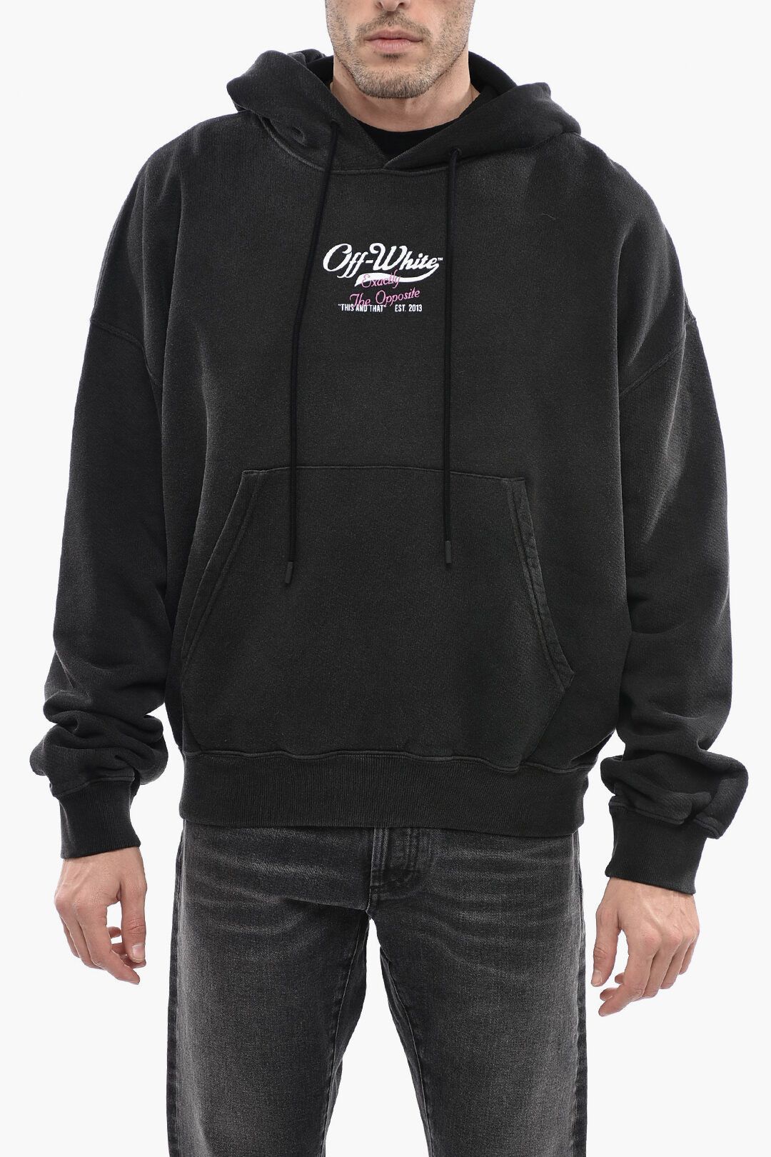 Image of Off White Og1Mm0424 Seasonal Boxy Hoodie In Black, Men's (Size Small)