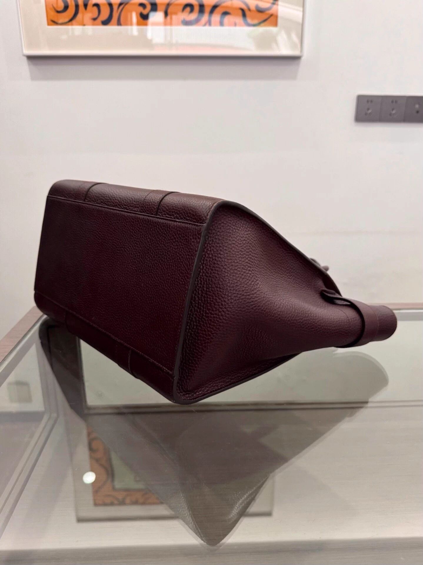 Mulberry Mulberry Bayswater Burgundy Gold Kelly Clasp Satchel Size ONE SIZE - 7 Thumbnail