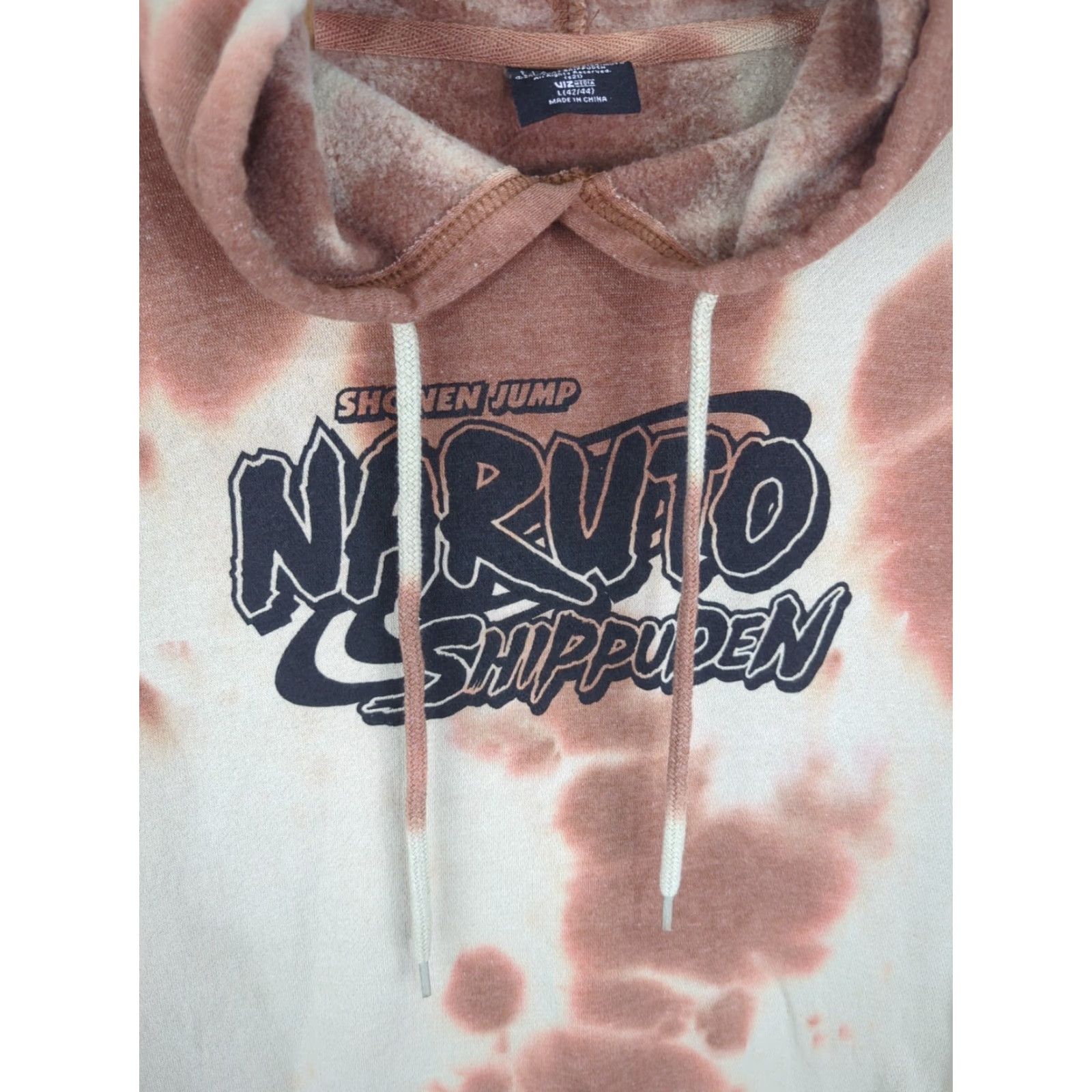 Doublet Naruto Shippuden Hoodie Adult Large Beige Pullover Regular Fit Long Sleeve Hooded Logo Pockets Double Sided Tie Dye Anime Streetwear 2007 Mens Size US L / EU 52-54 / 3 - 6 Thumbnail