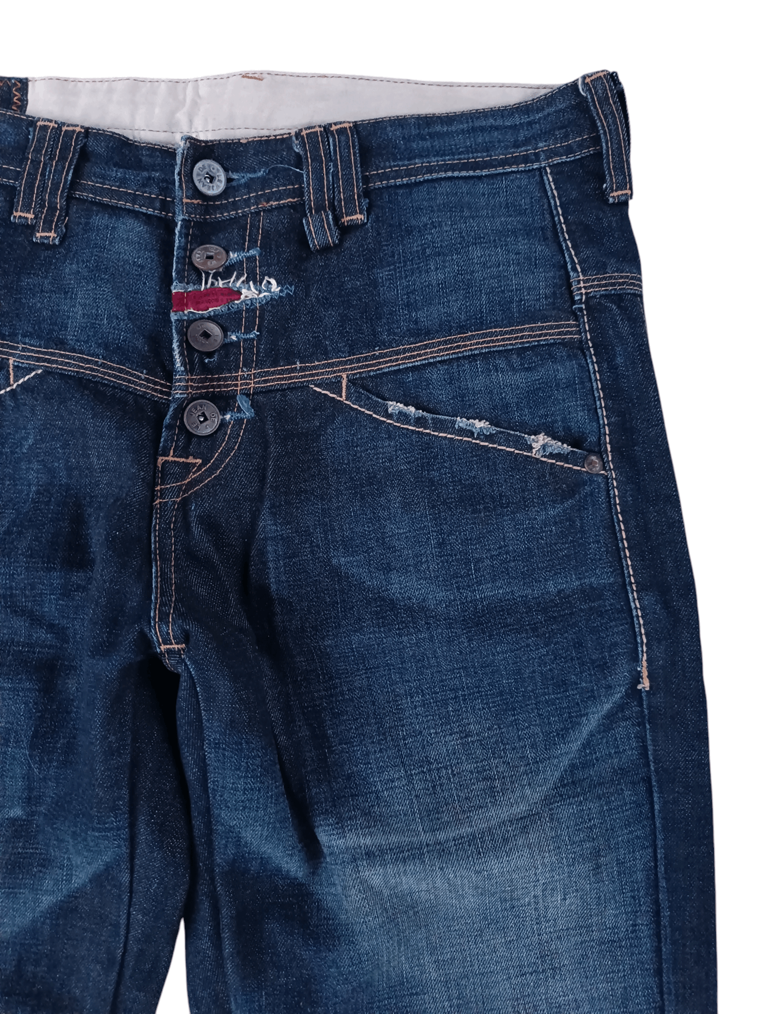 Marithe + Francois Girbaud × Vintage RARE 🔥 Marithe Francois Girbaud Whiskers Faded Denim Size US 32 / EU 48 - 4 Thumbnail