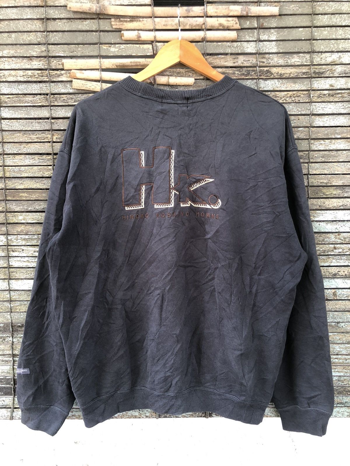 If Six Was Nine × Japanese Brand × Vintage 🔥Vintage 90s🔥Hiroko Koshino Homme Embroidered Sweatshirt Size US XL / EU 56 / 4 - 1 Thumbnail