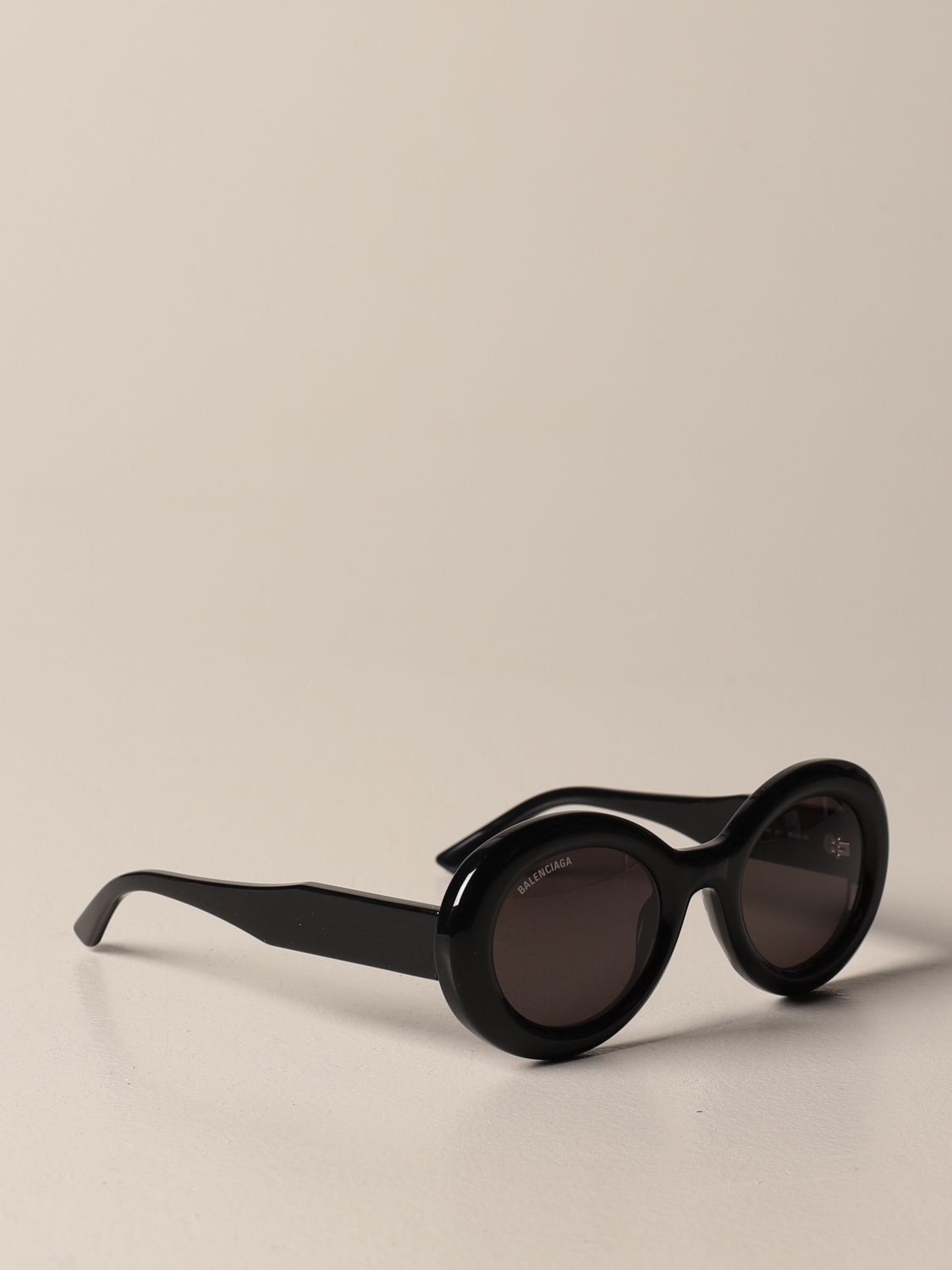 image of New Balenciaga Oval Bb0074S 001 Black W/dark Grey Lenses, Men's