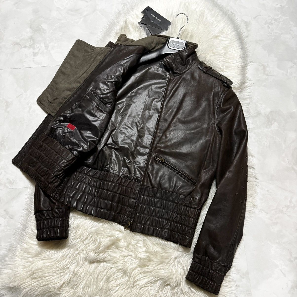 Dolce & Gabbana Genuine with tags Dolce & Gabbana Military Leather Jacket Size US S / EU 44-46 / 1 - 8 Thumbnail