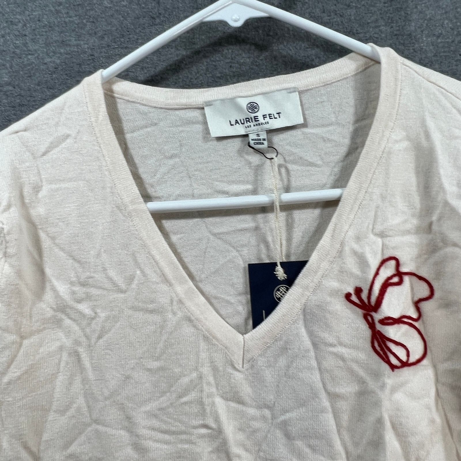 Other Laurie Felt 3/4 Sleeve Sweater w/ Butterfly Embroidery Cocon Size S / US 4 / IT 40 - 10 Thumbnail