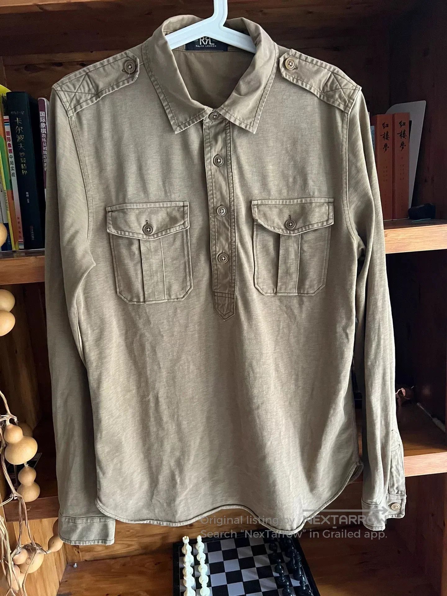 RRL Ralph Lauren khaki military style pullover shirt jacket. Size US S / EU 44-46 / 1 - 2 Thumbnail