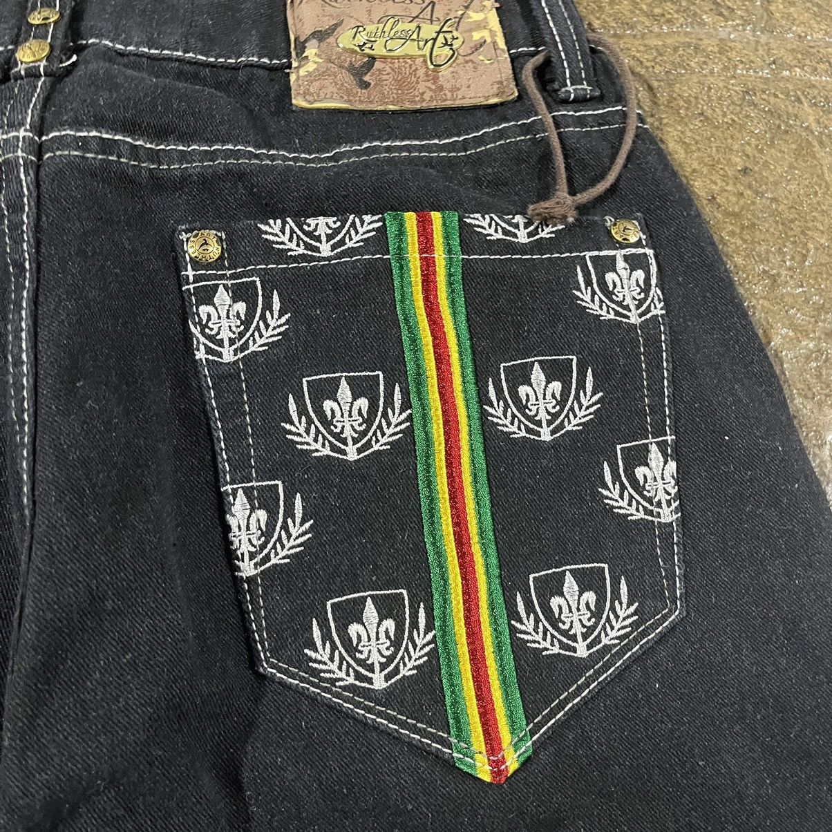 Affliction × JNCO × Vintage Crazy Vintage Y2K Baggy Jeans Embroidered Skater Wide Leg Size US 32 / EU 48 - 5 Thumbnail