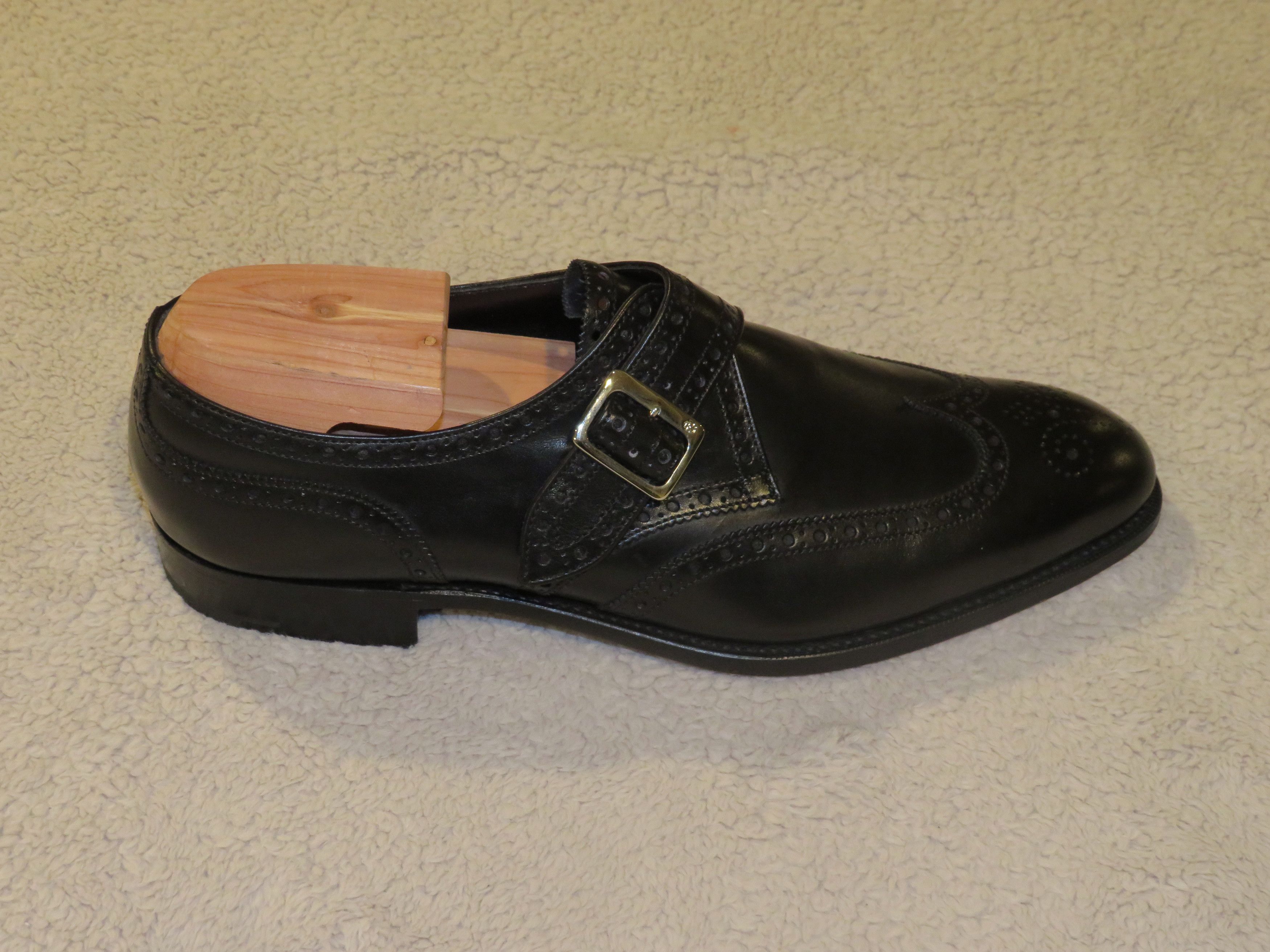 Edward Green Hove Black Calf Leather Balmoral Monk Straps 8D NWB Size US 8 / EU 41 - 2 Thumbnail