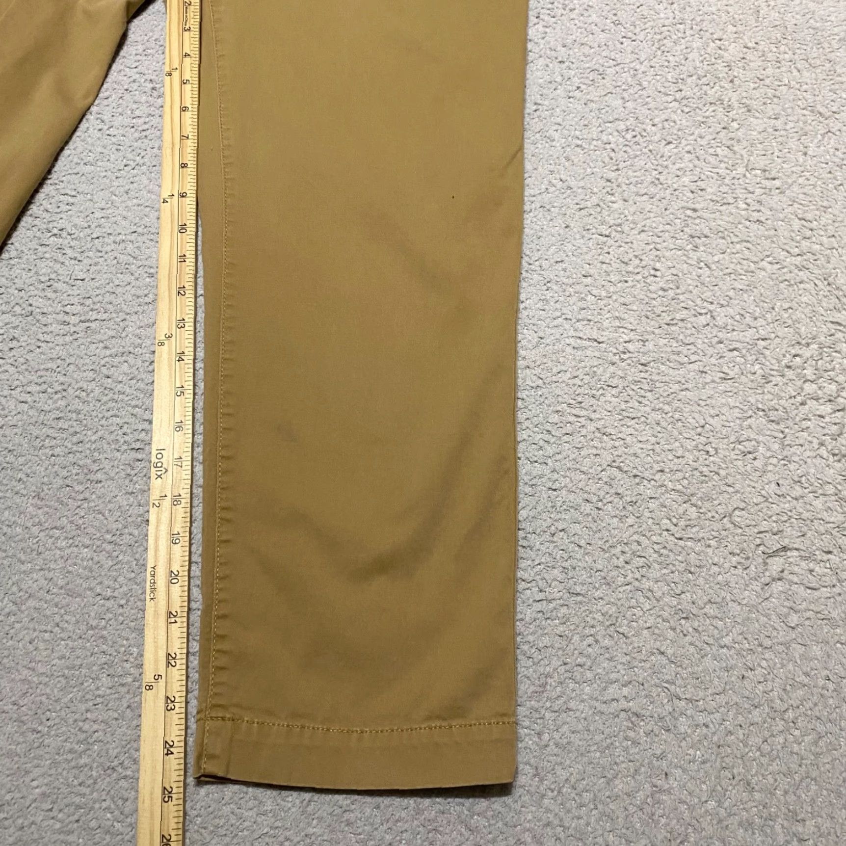 Talbots Talbots Womens 10 Pants Beige Straight Crop High Rise 5-Pocket Design Inseam 25 in Medium Wash Cotton Spandex Button Zip Size 32" / US 10 / IT 46 - 6 Thumbnail