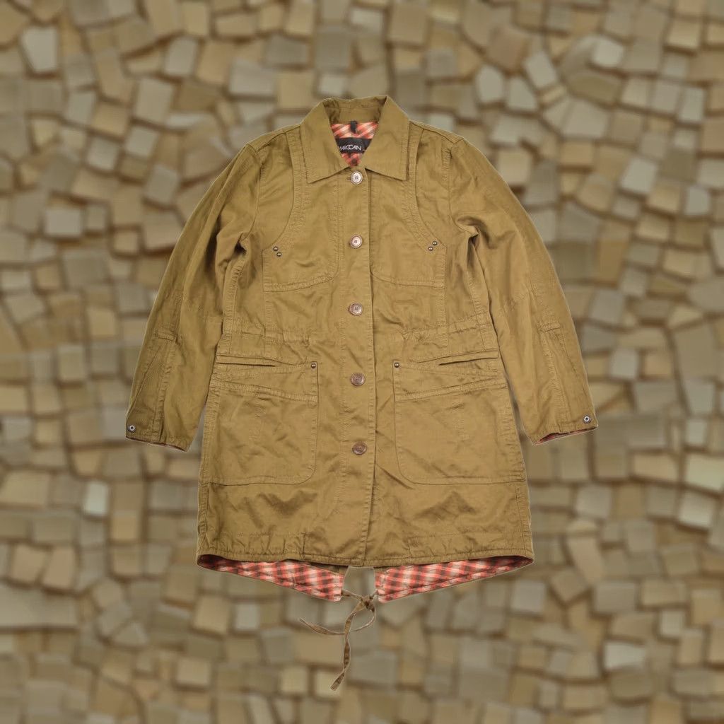 Marcs Marc Cain Designer Khaki Cotton Linen Parka Jacket KS 11.01 W27 Size N 4 Womens Coat Green 90s Style Size S / US 4 / IT 40 - 1 Thumbnail