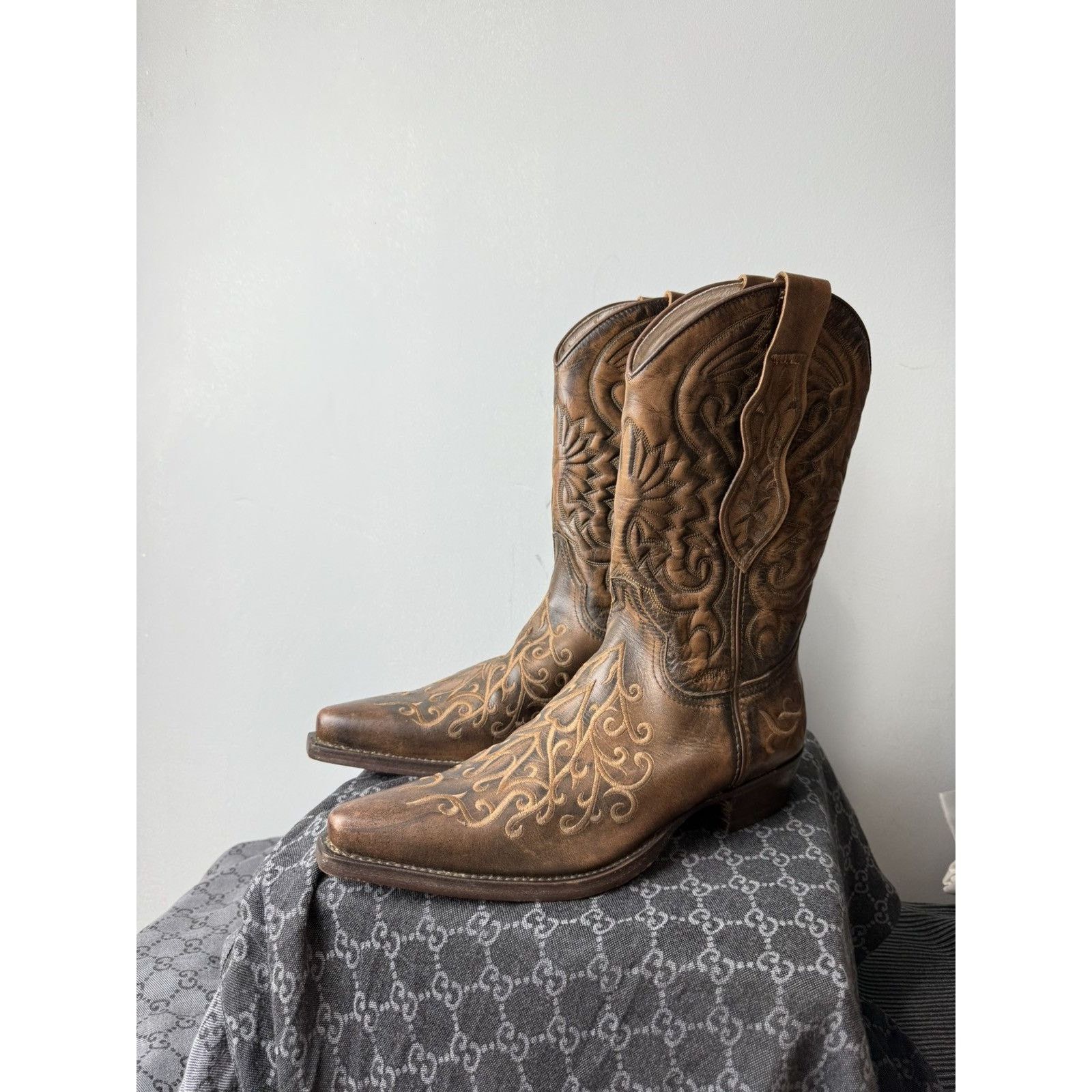Sancho Boots 💥Rare! Vintage Sancho Western Leather Cowboy Boots Size US 9 / EU 42 - 3 Thumbnail