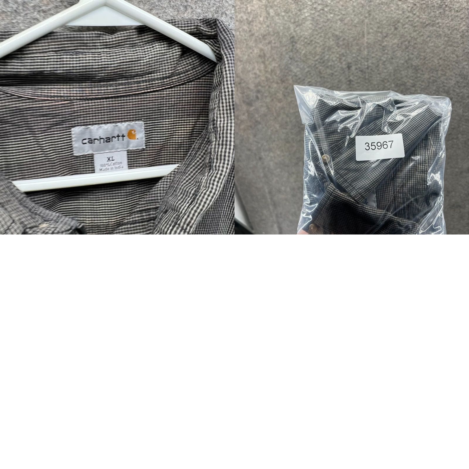 Carhartt Carhartt Shirt Men XL Gray Check Plaid Cotton Button-Down Button-Up Casual Workwear S252 XL Mens Gray Plaid Cotton Carhartt Shirt Size US XL / EU 56 / 4 - 8 Thumbnail