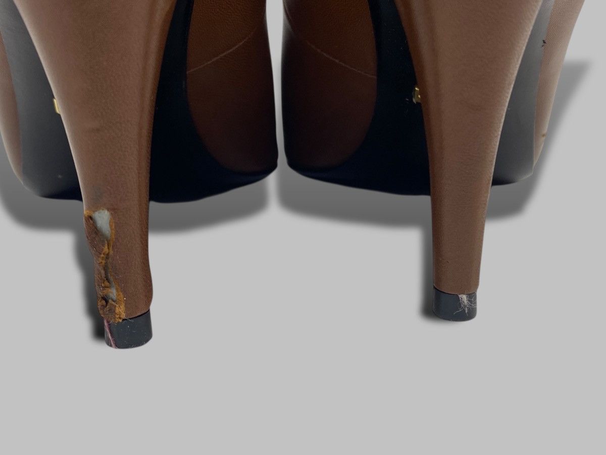 Gucci Gucci Brown Leather Blanca Pointed Toe Pump Heels RRP 700$ Size US 7 / IT 37 - 9 Thumbnail