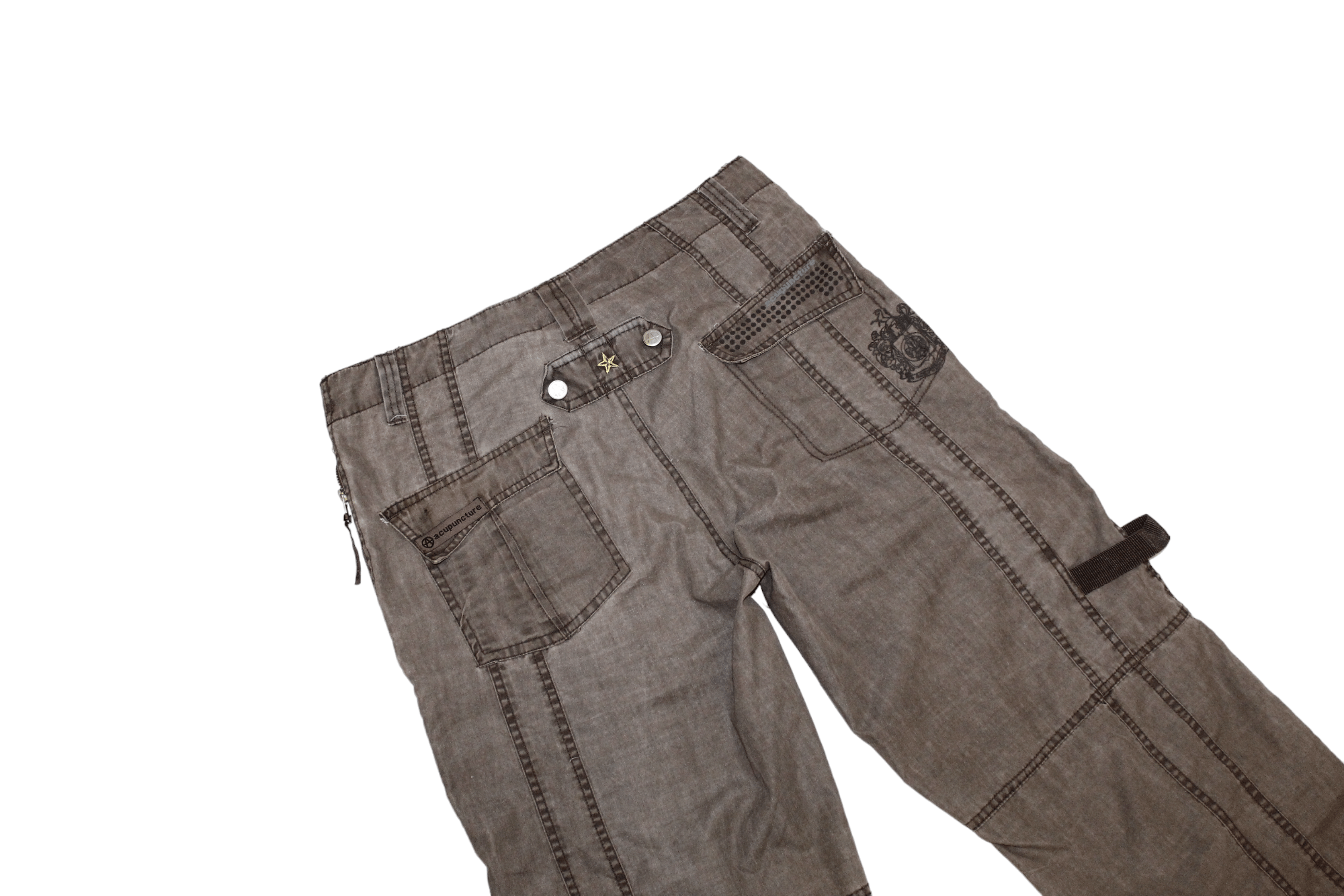 Acupuncture 🔥Acupuncture "Anarchy" Patch Pocket Cargo Parachute Pants Size US 34 / EU 50 - 12 Thumbnail