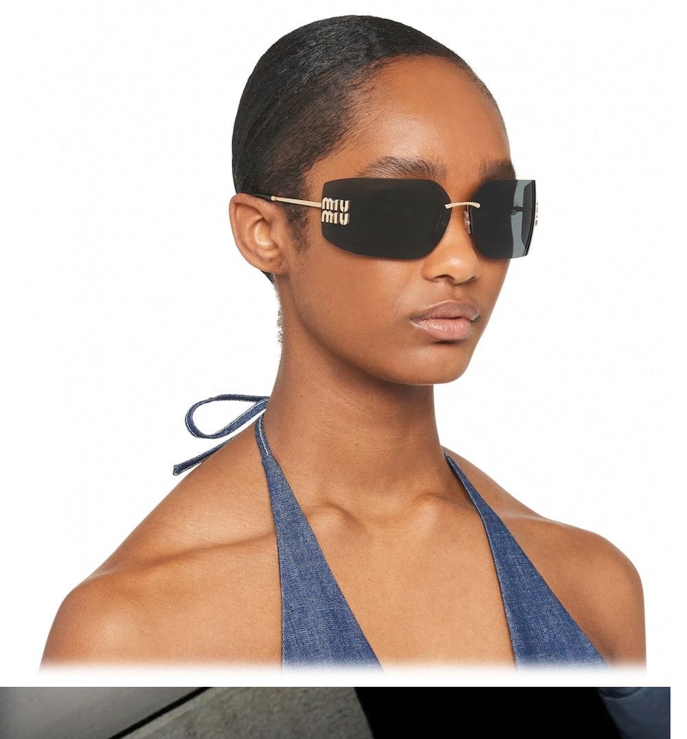 Miu Miu Miu Miu Women Sunglasses Wraparound MU54YS RUNWAY 5AK5S0 Size ONE SIZE - 14 Thumbnail