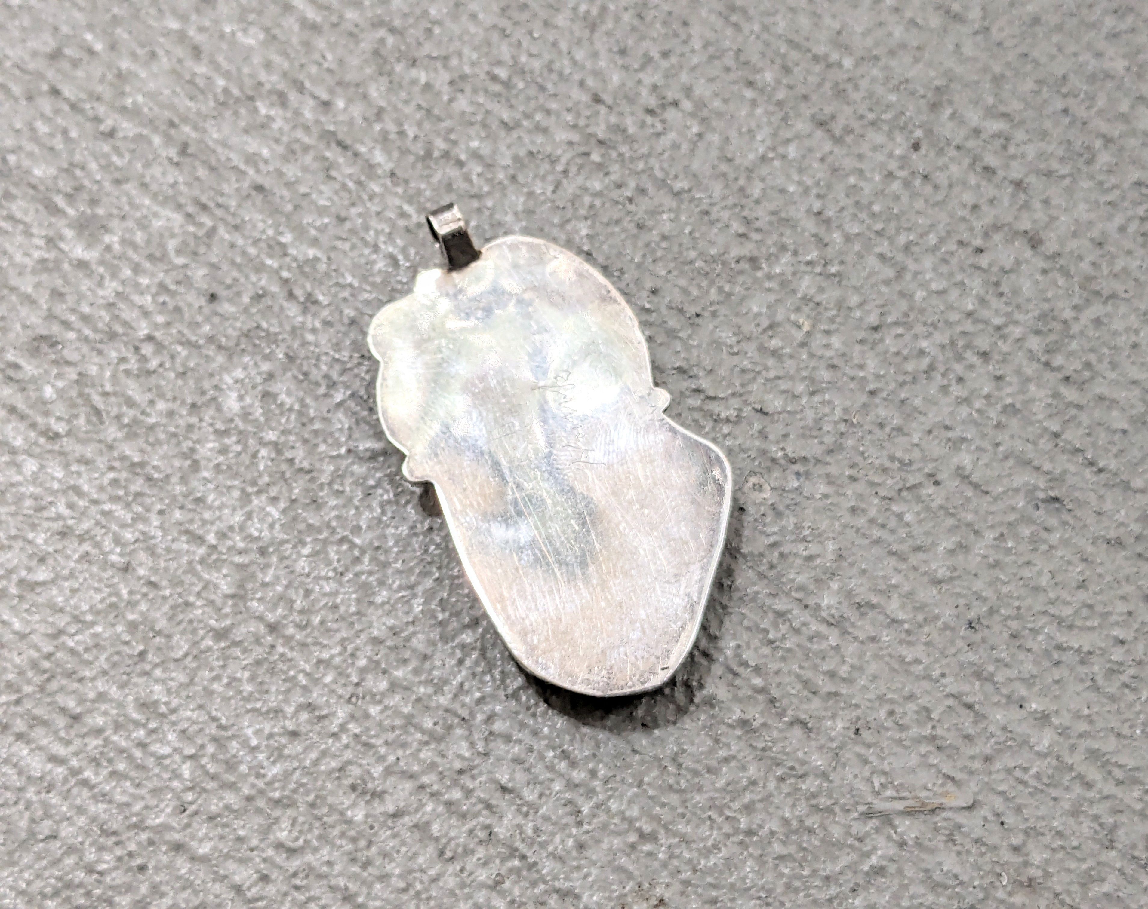 Jewelry Vintage Sterling Silver Pendant Turquoise Modern Leaf Size ONE SIZE - 9 Thumbnail