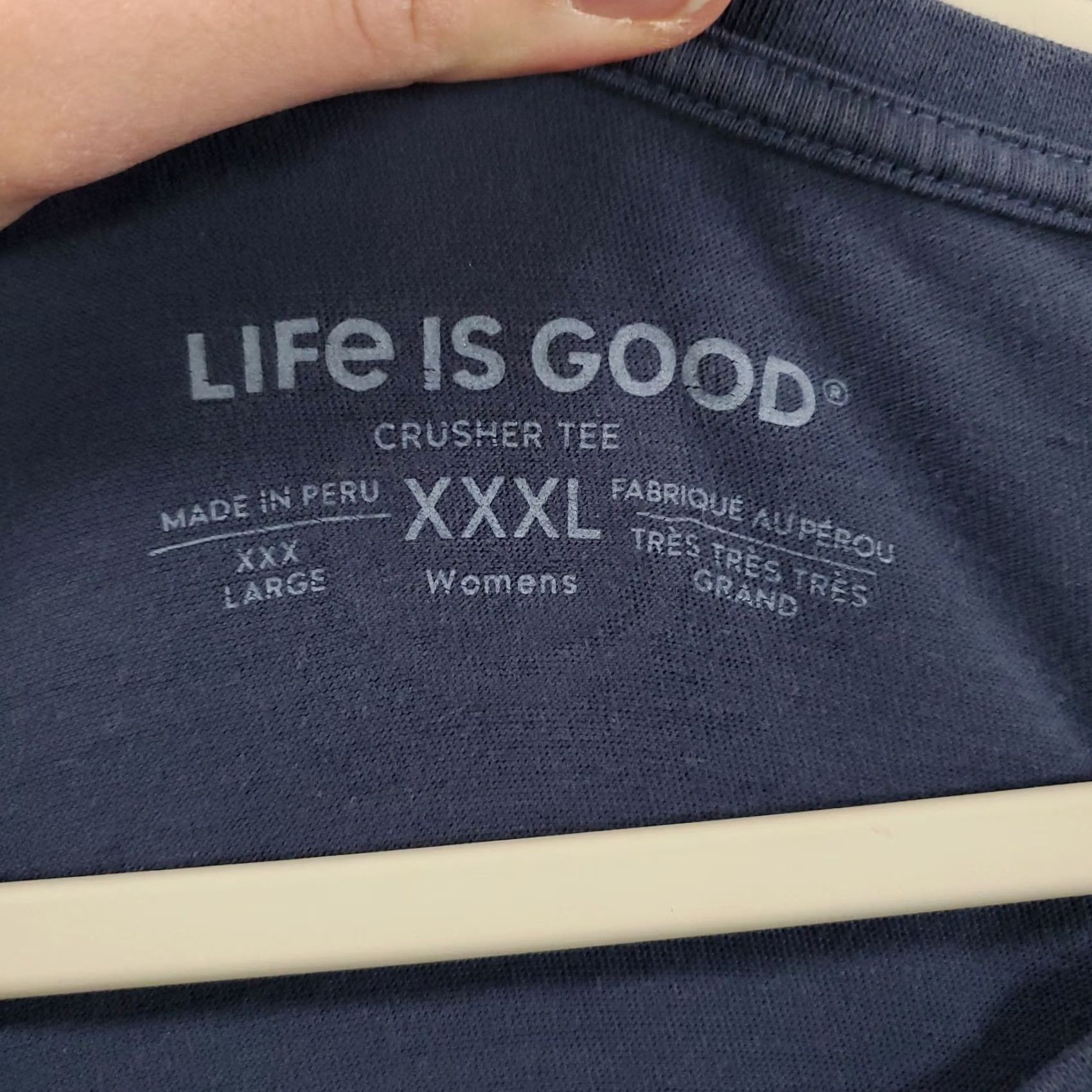 Life is Good Life is Good Shirt Womens 3XL Navy Love Heart Word Cloud Scoop Neck Tee XXXL Size XXL / US 16-18 / IT 52-54 - 7 Thumbnail