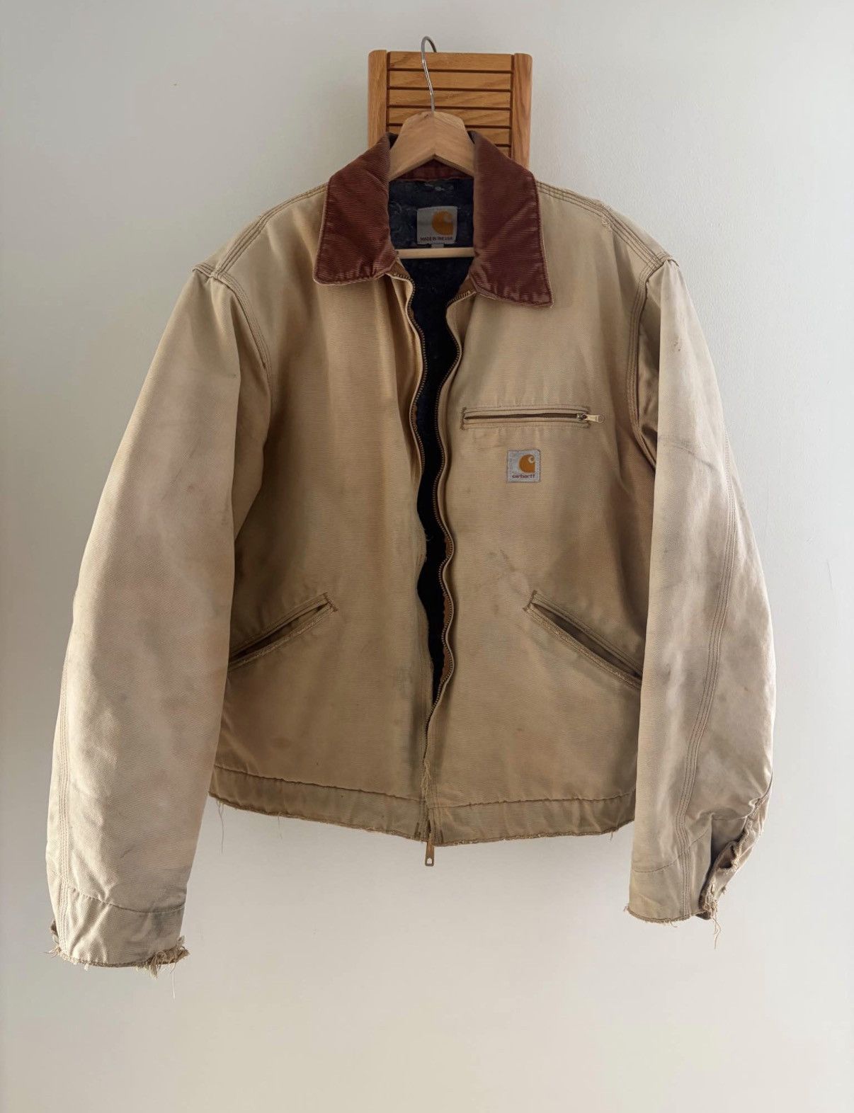 Carhartt Vtg Carhartt Detroit J001BRN Distressed Mens Jacket Med Tall Size US M / EU 48-50 / 2 - 2 Thumbnail