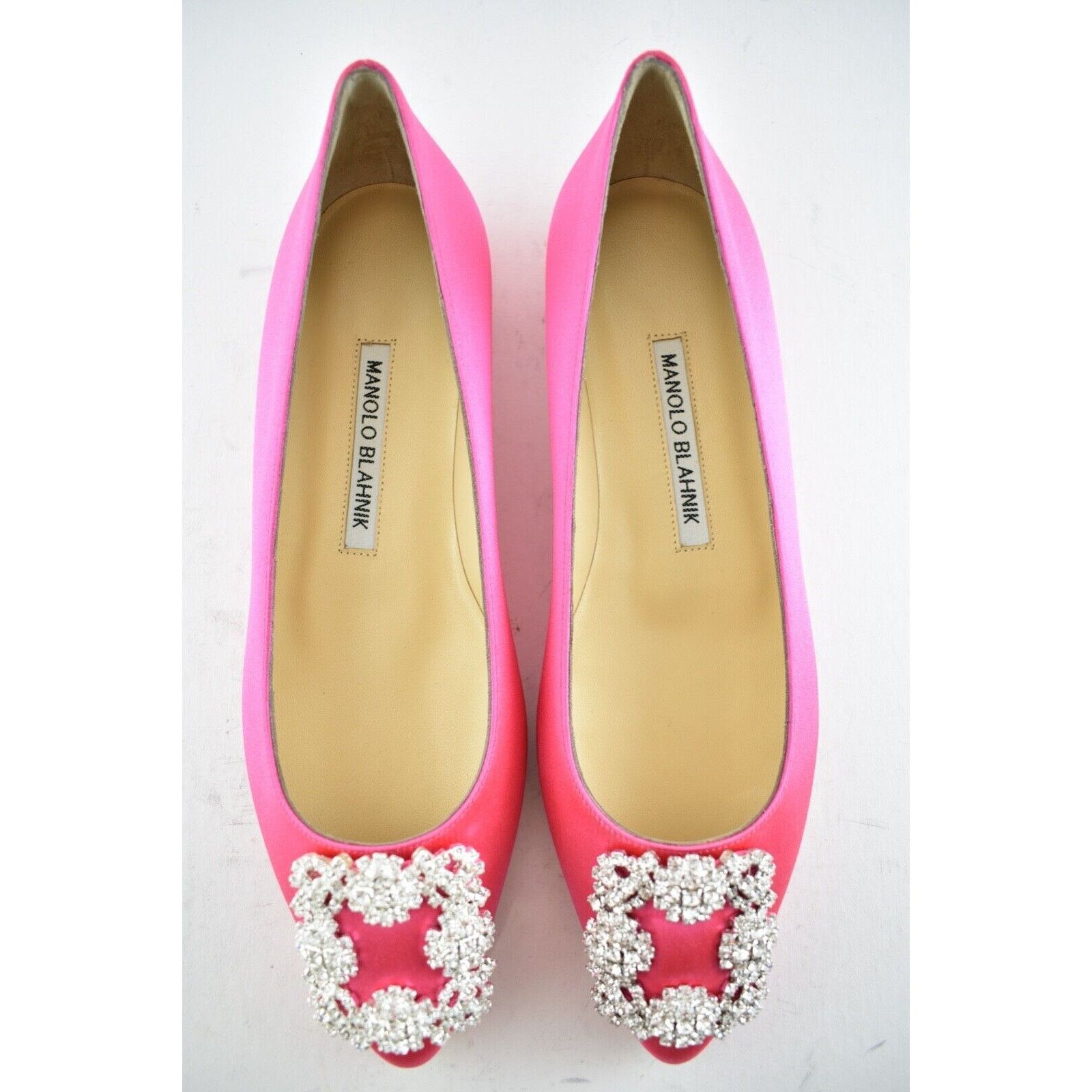 Manolo Blahnik Hangisi Satin Silver Jewel Buckle Ballerina Ballet Flat 36 Size US 6 / IT 36 - 6 Thumbnail