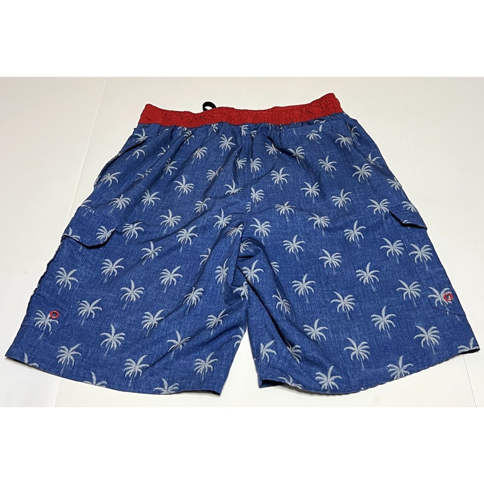 Airwalk VINTAGE AIRWALK Men’s Blue/Red Palm Tree Swim Shorts Trunks Size M Elastic Waist Size US 31 - 2 Thumbnail