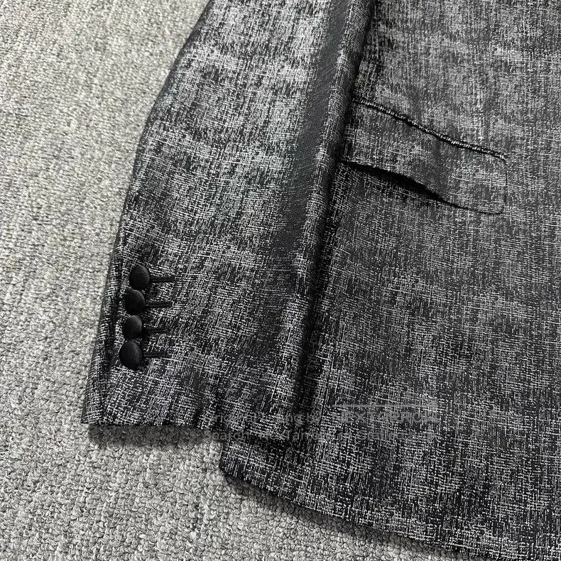Dior Dior Satin stitched collared suit Size 46R - 2 Thumbnail