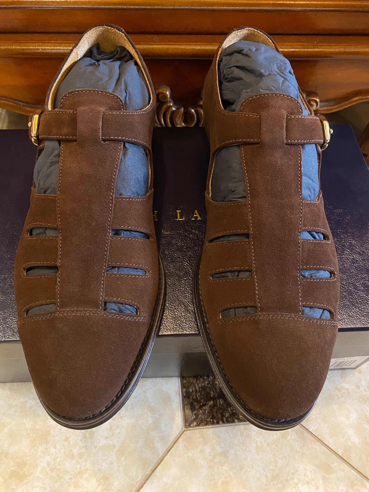 Polo Ralph Lauren RL Purple Label RRL Italian Sandals OldMoney US8/9 Size US 8 / EU 41 - 1 Thumbnail