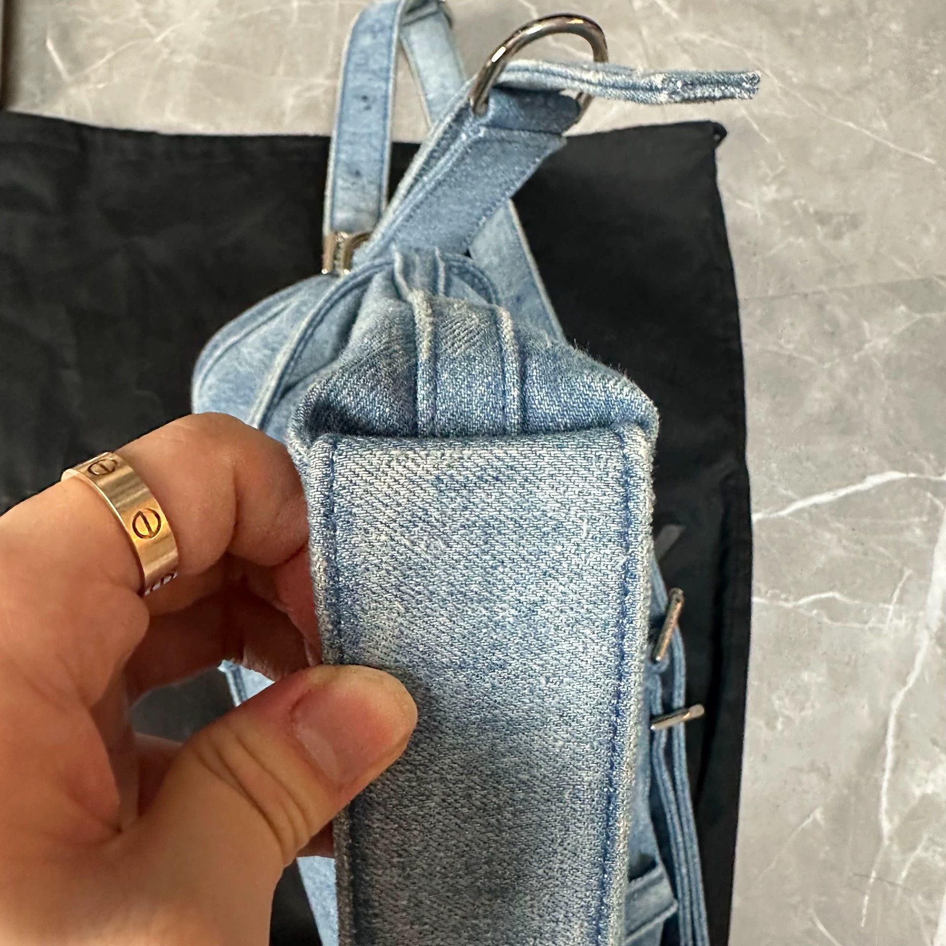 Givenchy Givenchy Voyou Silver Strap Denim Mid Blue Women's Size ONE SIZE - 6 Thumbnail