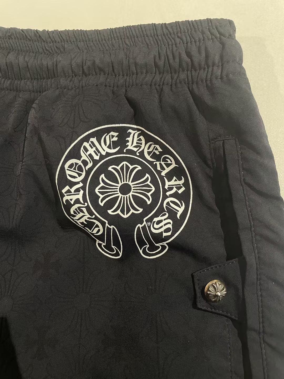 Chrome Hearts Chrome Hearts Cross Silver Buttons Horseshoe Track Pants Size US 39 - 3 Thumbnail