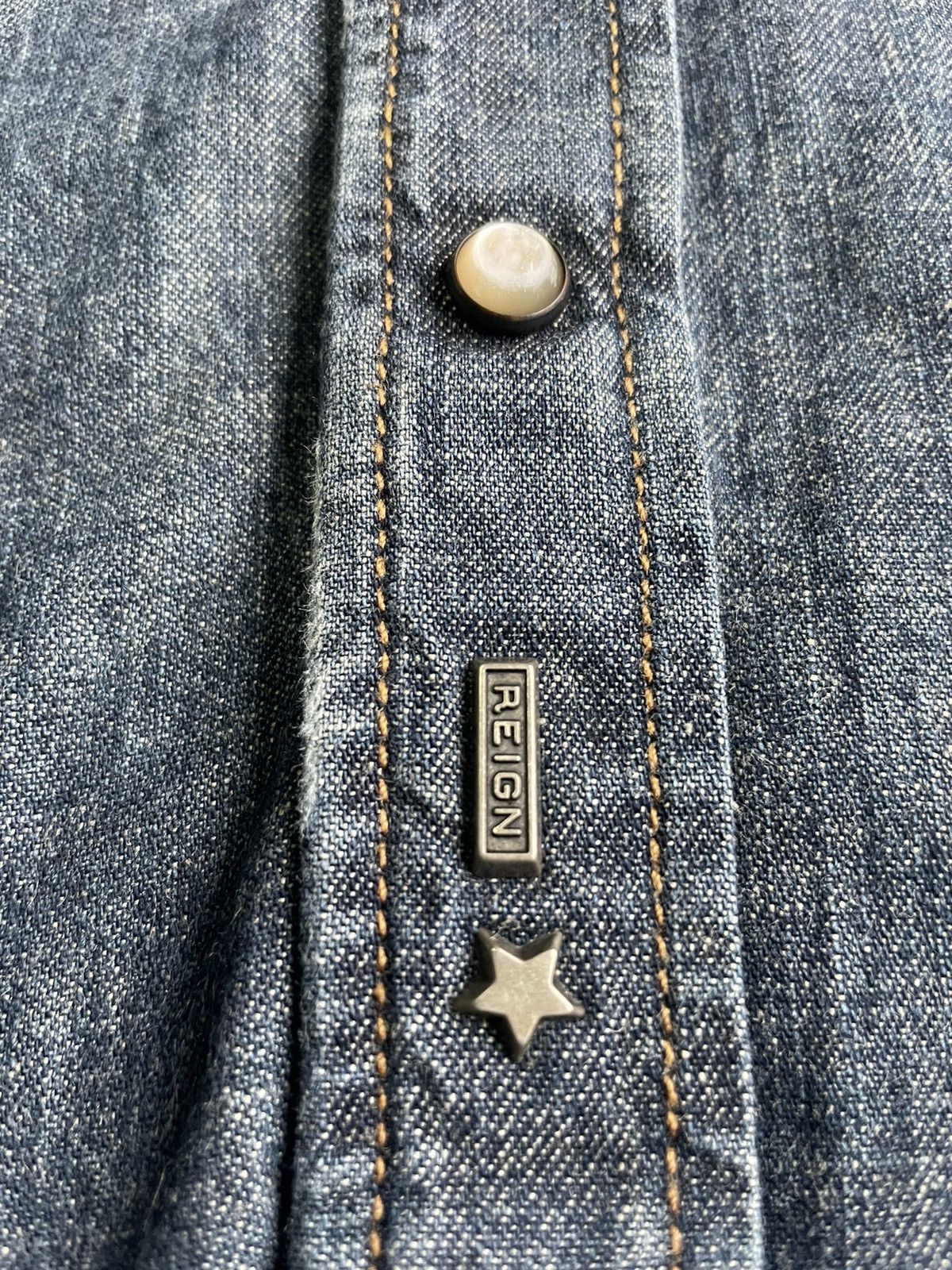Japanese Brand Reign Italia Selvedge Western Shirt Size US L / EU 52-54 / 3 - 18 Thumbnail