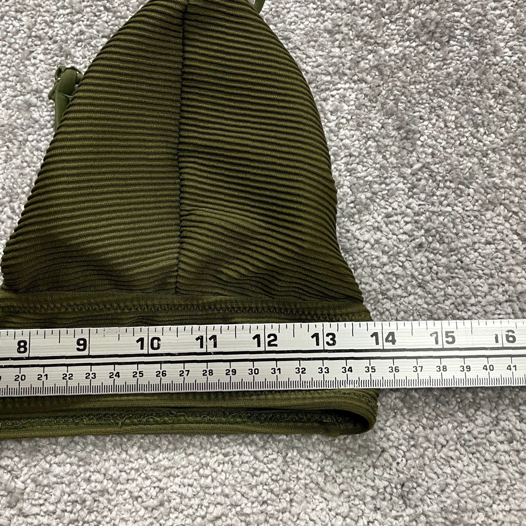 Vintage Unbranded Women's Bikini Top Large Solid Green Spaghetti Strap Beach Swimwear Size L / US 10 / IT 46 - 7 Thumbnail