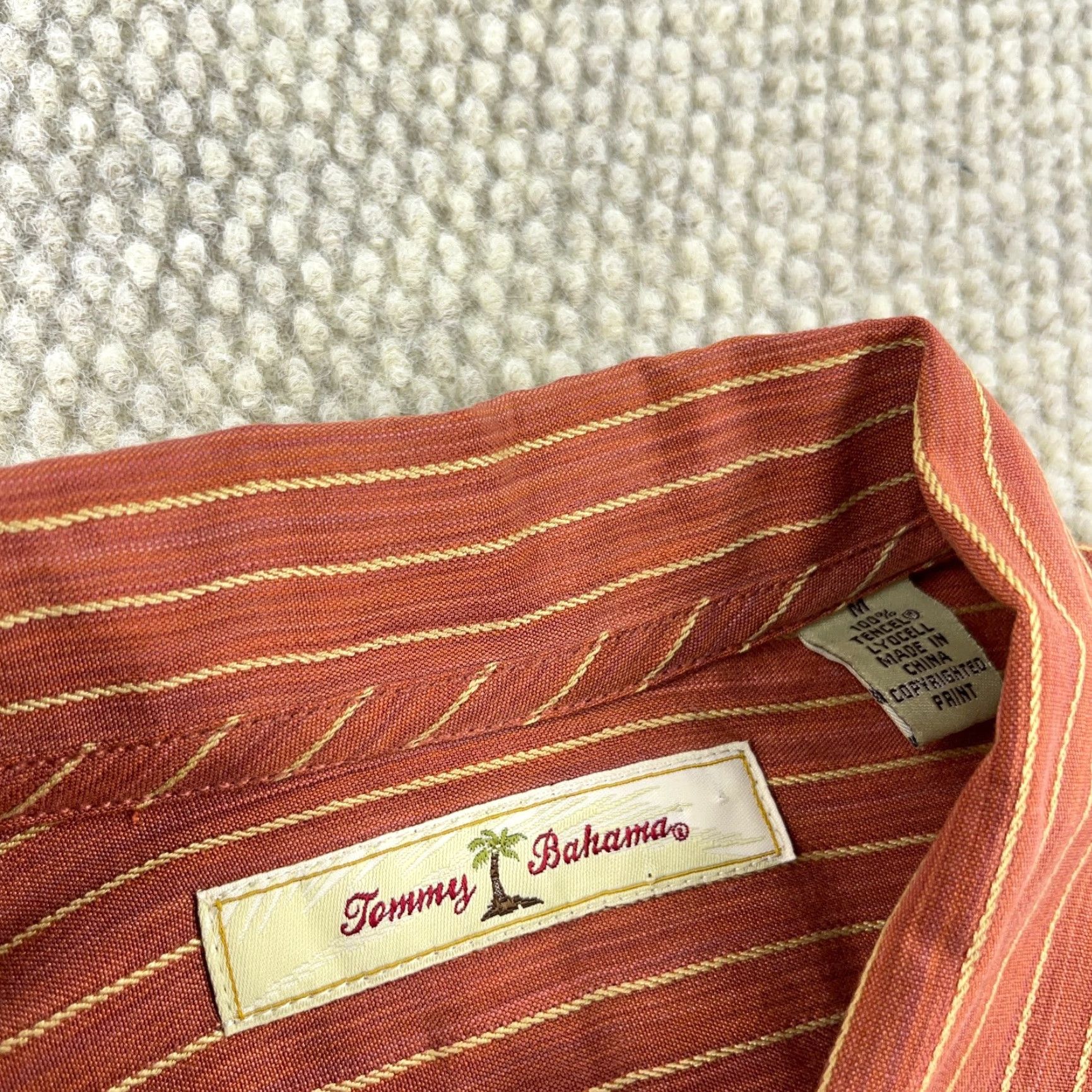 Tommy Bahama VINTAGE Tommy Bahama Shirt Men Medium Orange Button Up Hawaiian Floral Lyocell Tencel Size US M / EU 48-50 / 2 - 4 Thumbnail