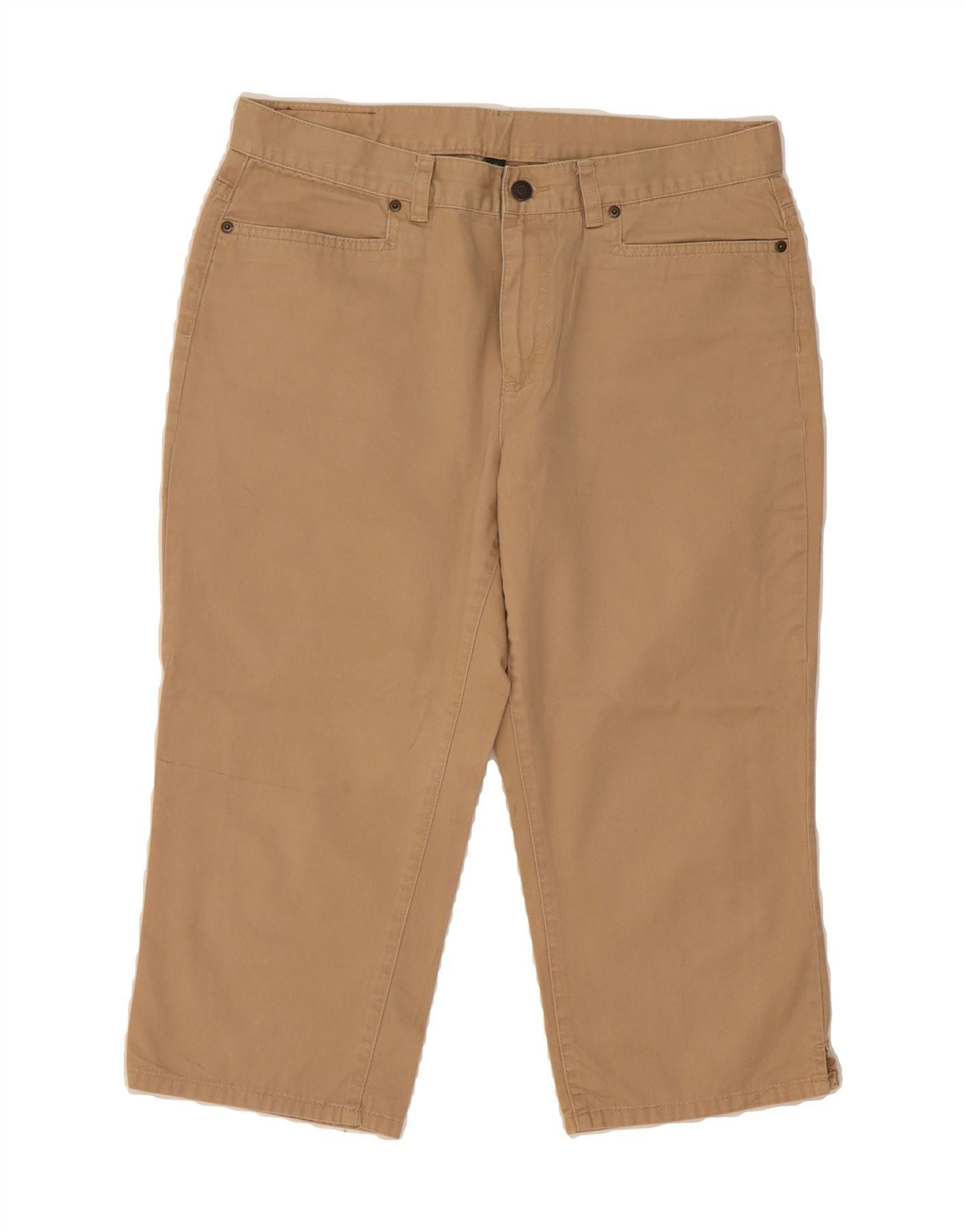Ralph Lauren Womens Straight Capri Trousers US 12 Large W34 L20 Beige Size 30" / US 8 / IT 44 - 1 Thumbnail