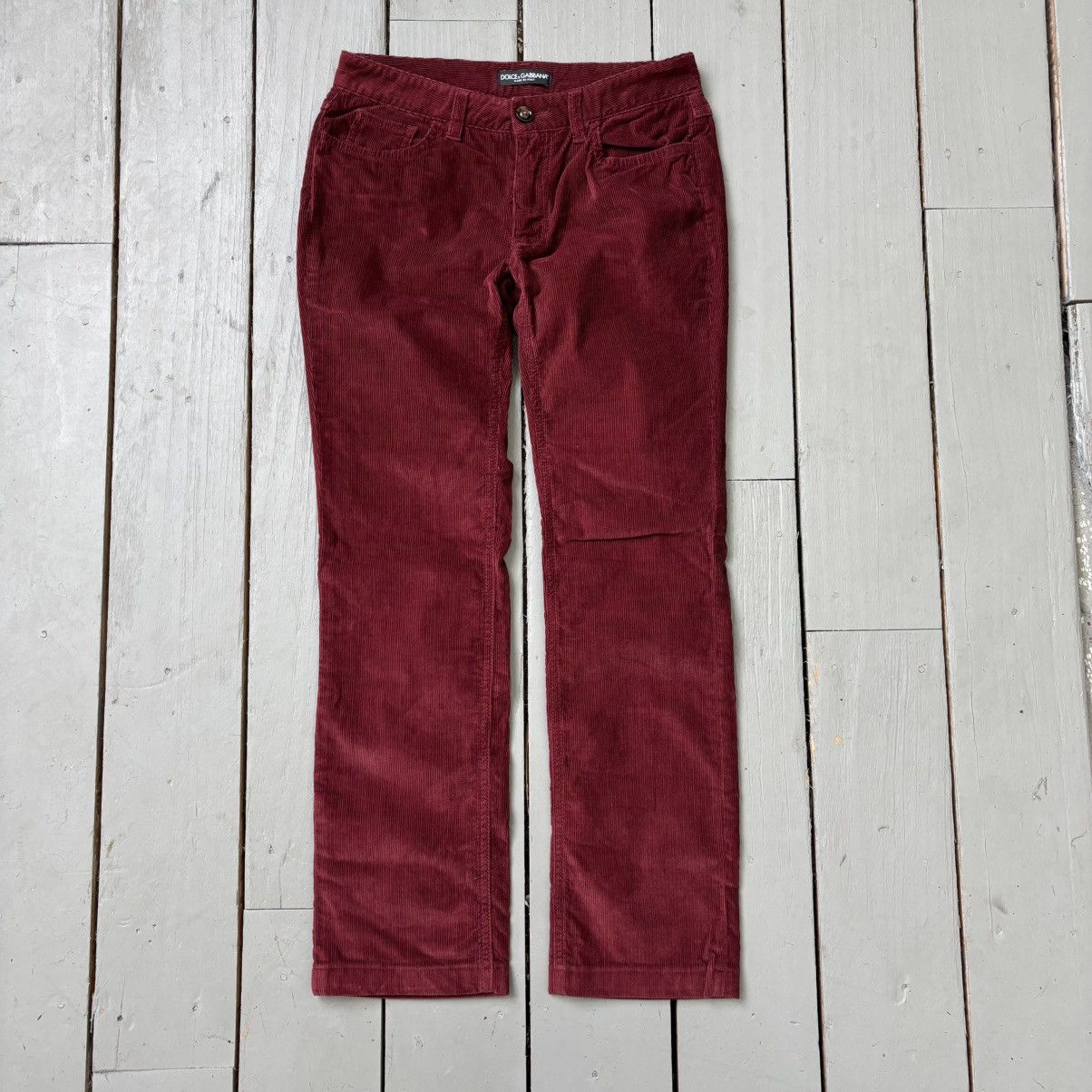Dolce & Gabbana Wine Red Corduroy Pants Size US 28 / EU 44 - 1 Thumbnail