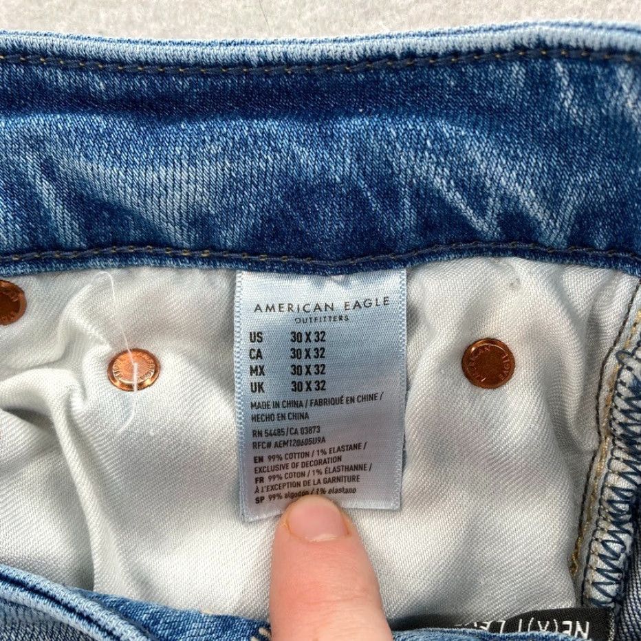 American Eagle Outfitters American Eagle Jeans Mens 30x32 Skinny Denim Blue 5-Pocket Cotton Spandex Slim Rise Low Regular Inseam 32 Pants Size US 30 / EU 46 - 6 Thumbnail